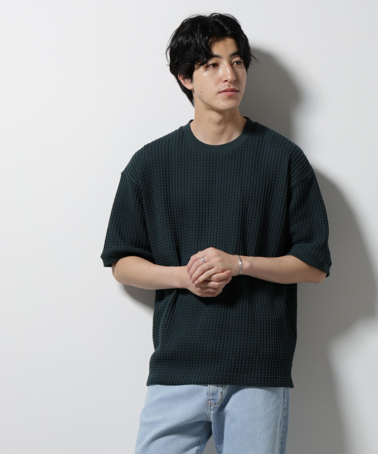 オニワッフルビッグTシャツ 五分袖