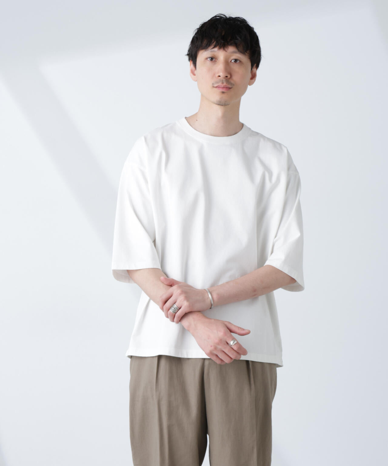 ルーズフィットワイドスリーブTシャツ 7分袖