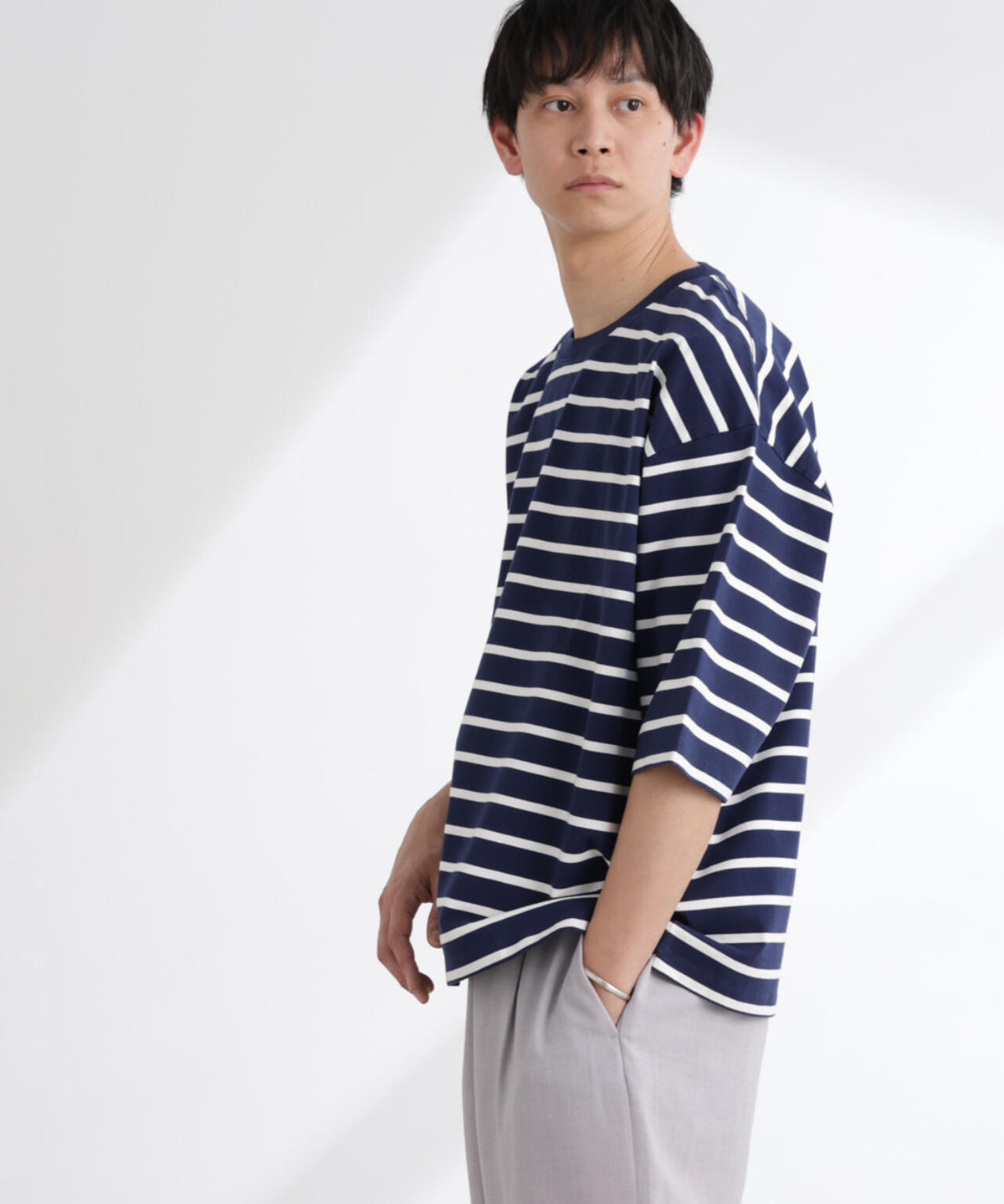 ルーズフィットワイドスリーブTシャツ 7分袖