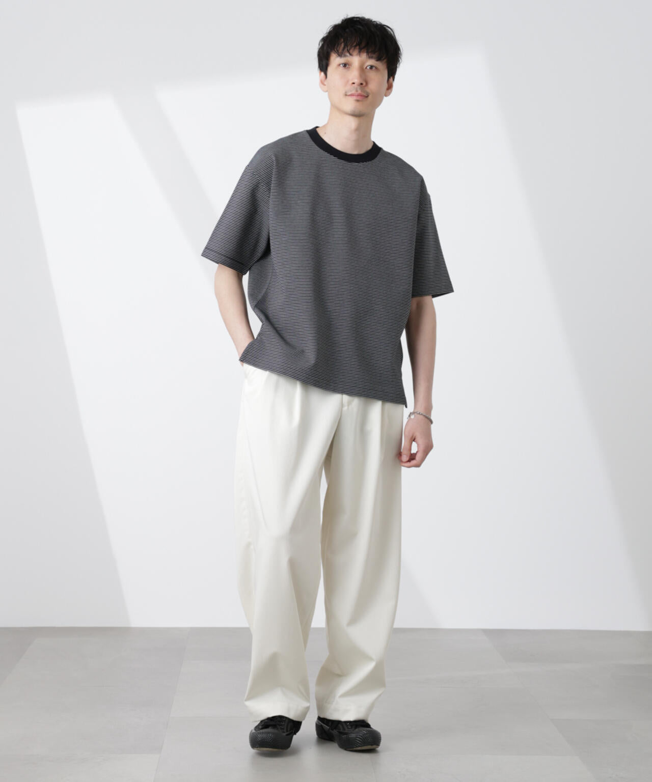 ワイドシルエットボーダーTシャツ