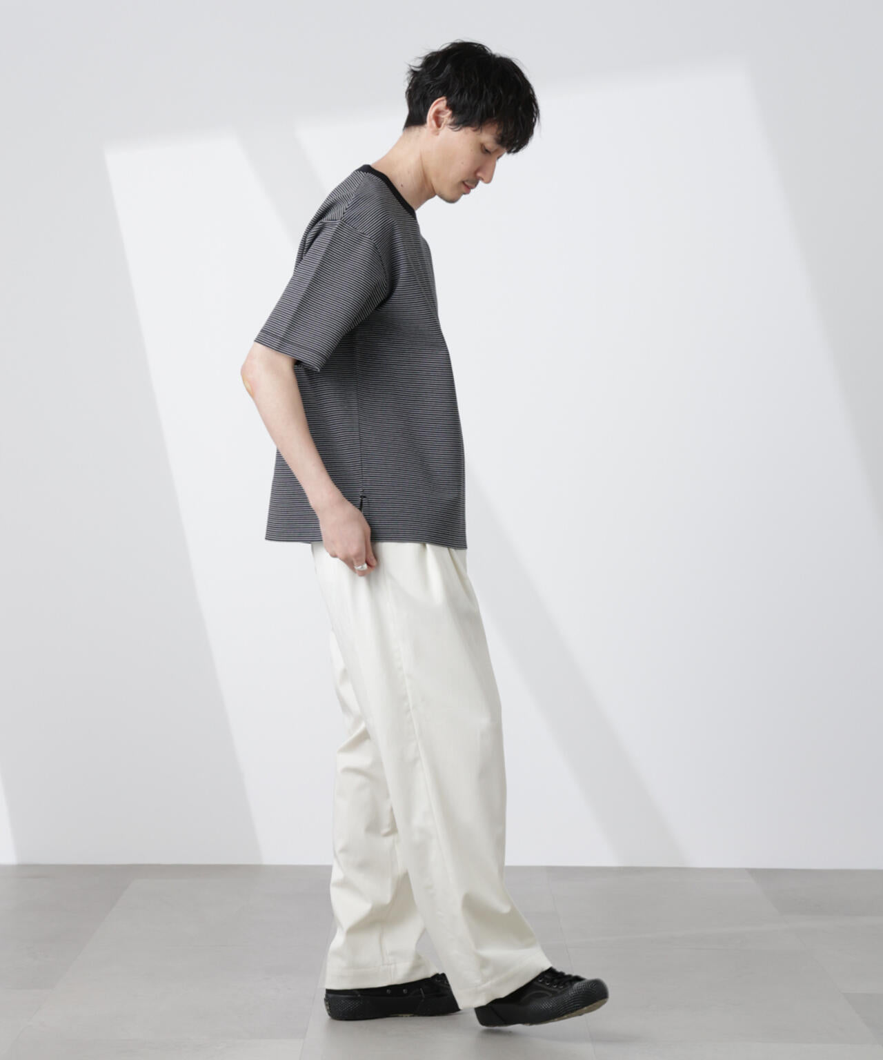 ワイドシルエットボーダーTシャツ