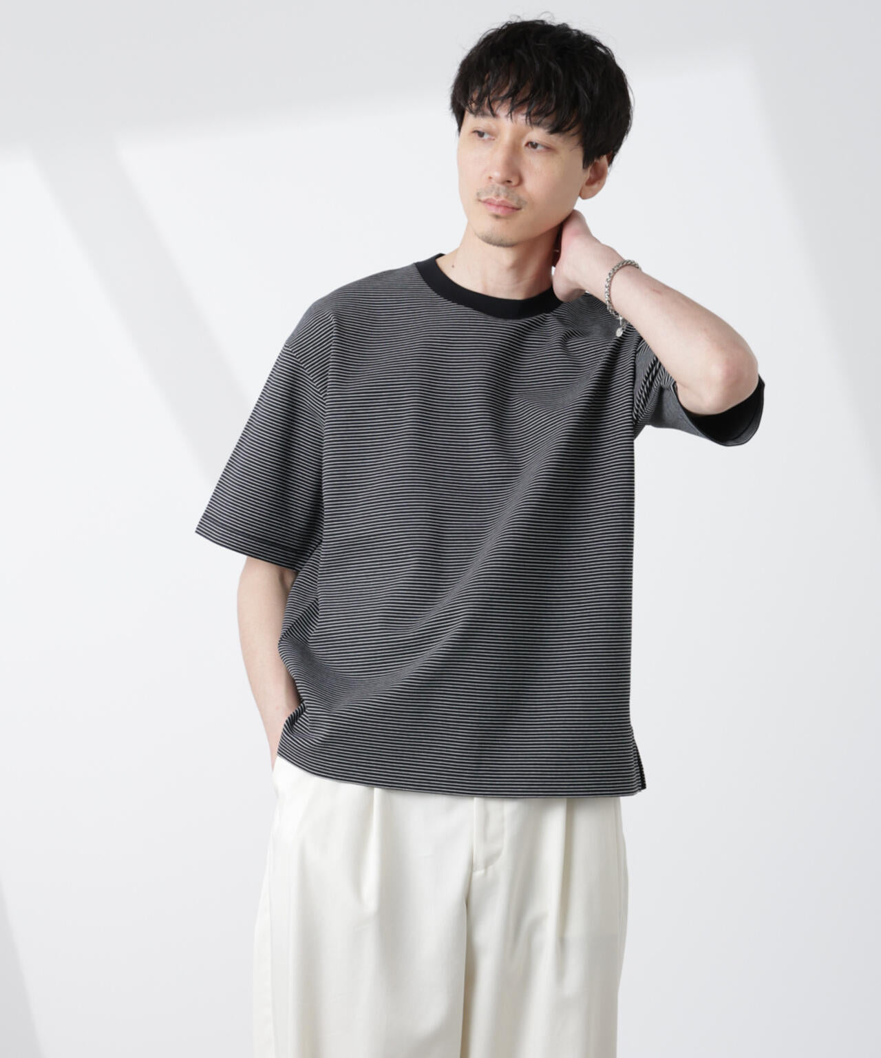 ワイドシルエットボーダーTシャツ