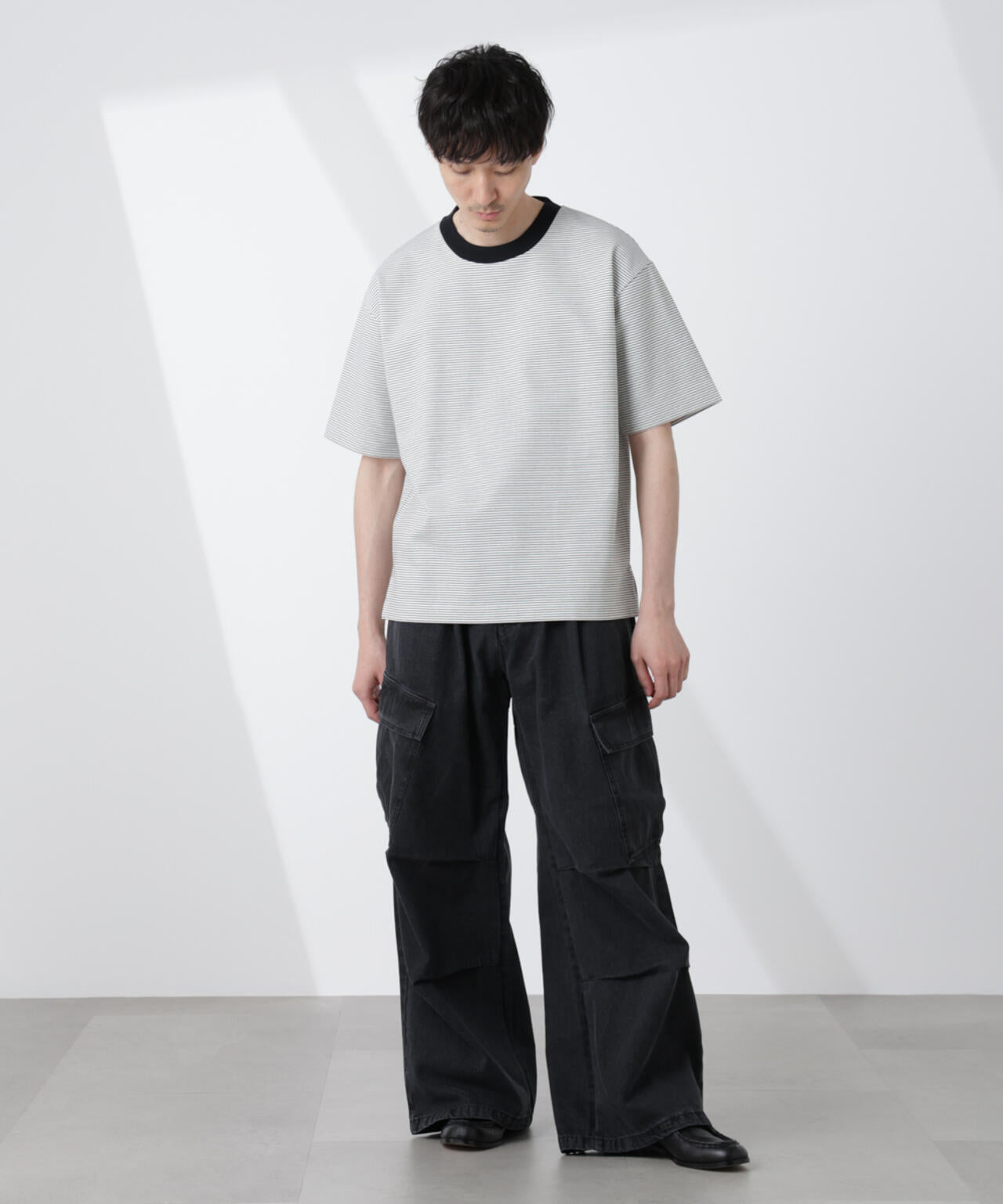 ワイドシルエットボーダーTシャツ