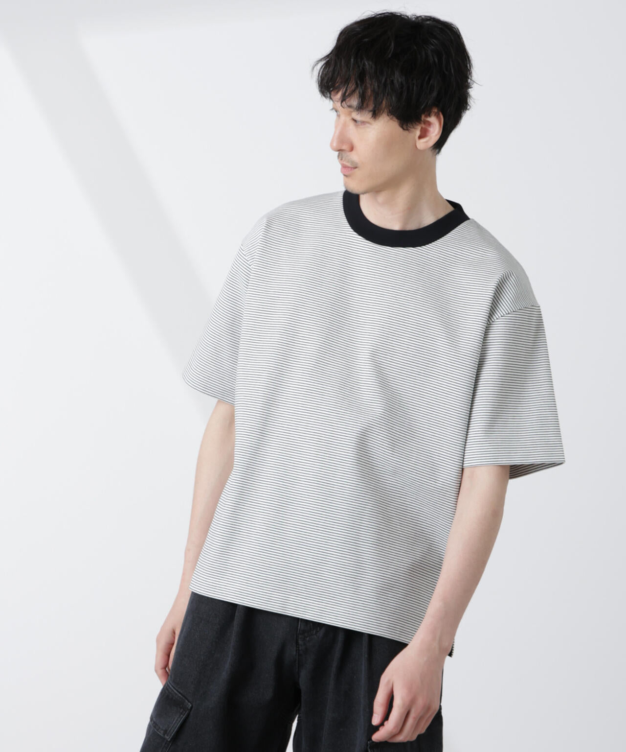 ワイドシルエットボーダーTシャツ