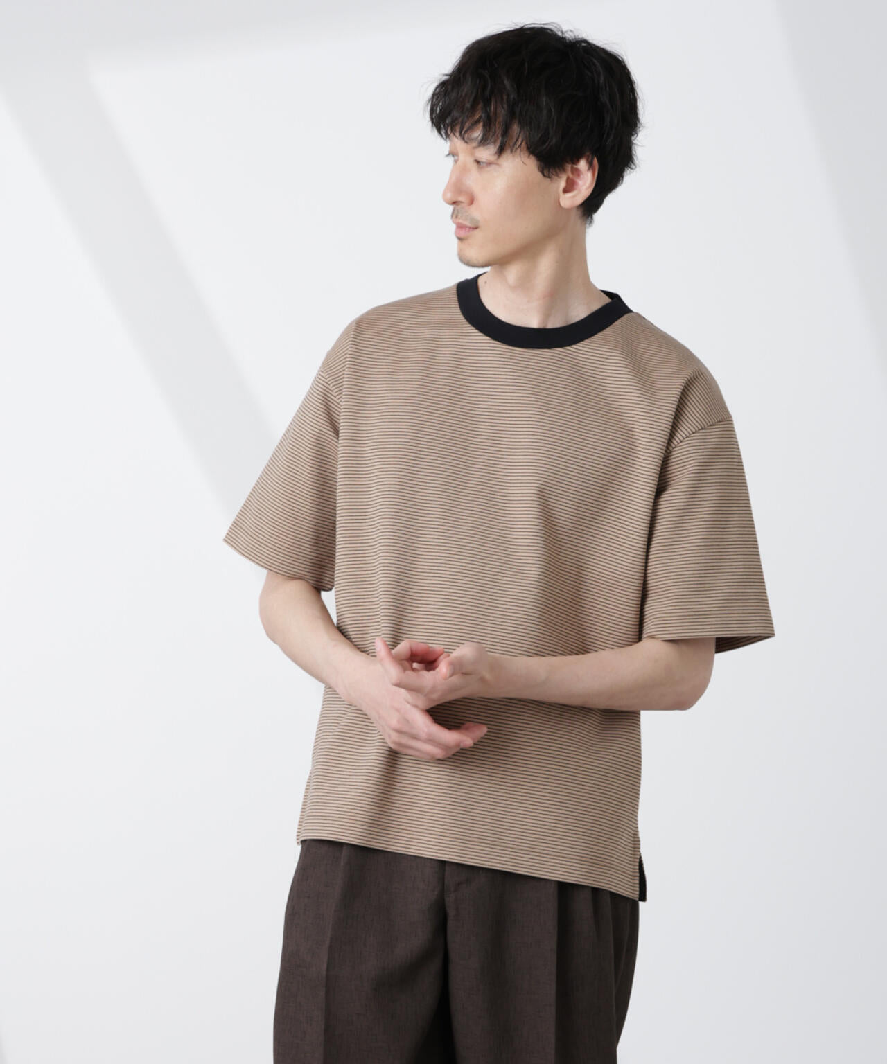 ワイドシルエットボーダーTシャツ