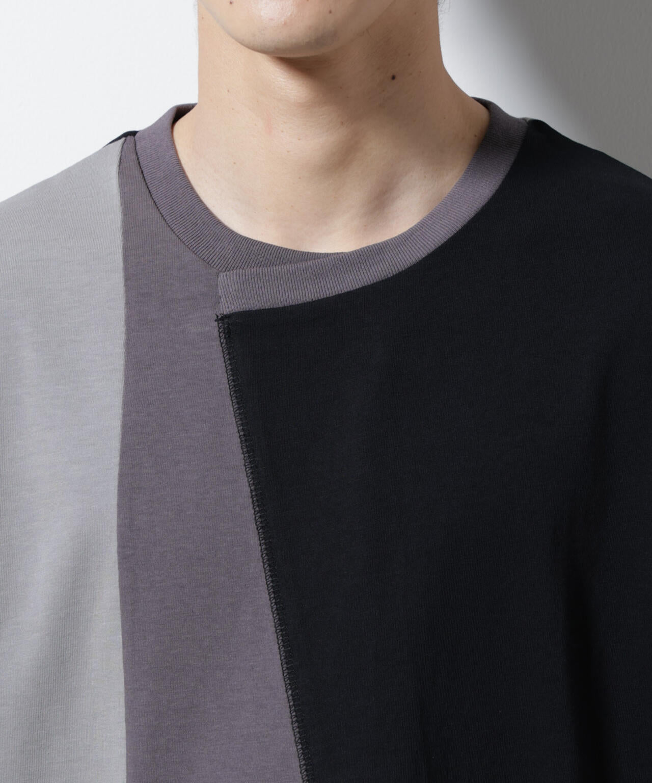 デザイン切替クルーネックTシャツ 半袖