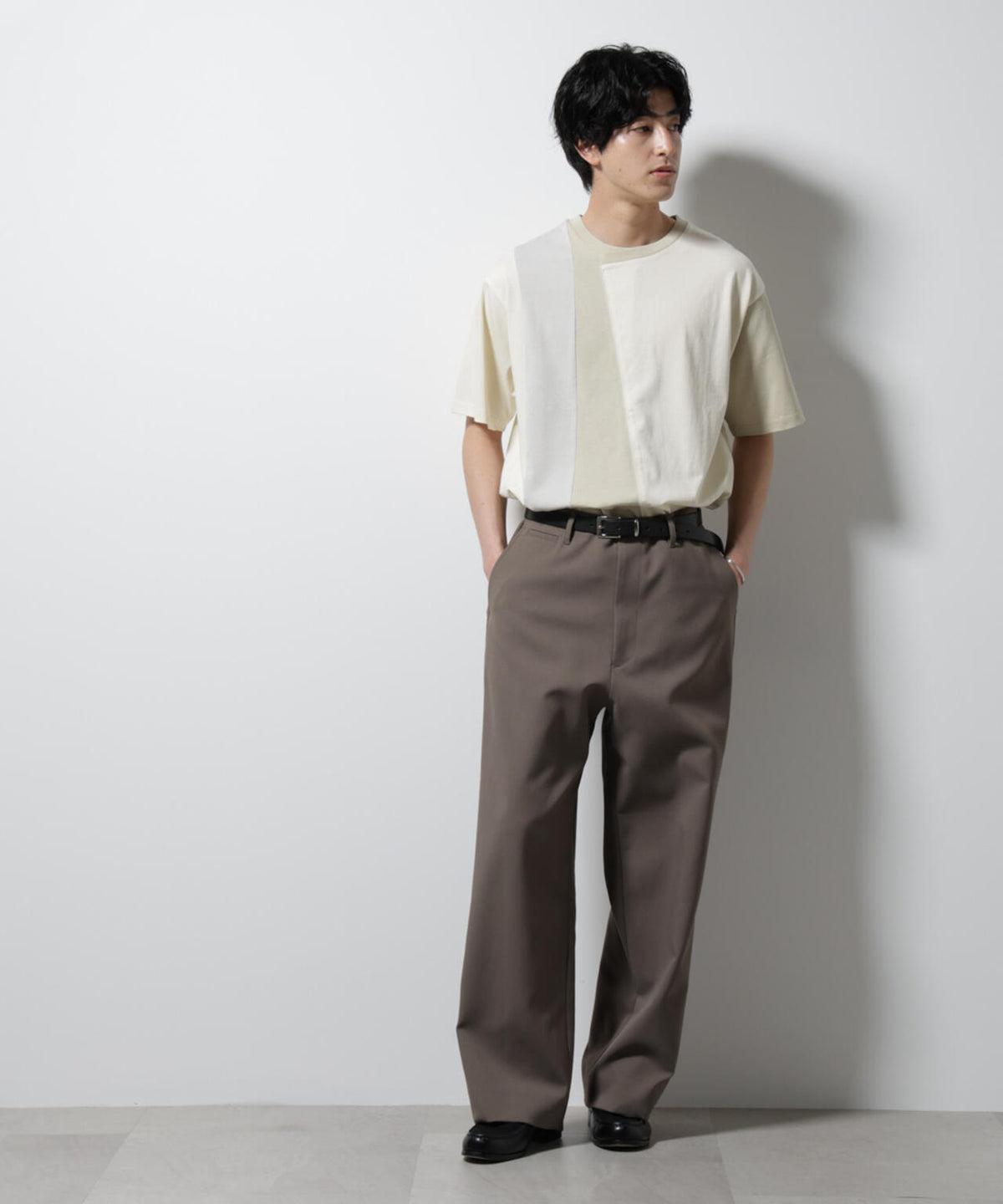 デザイン切替クルーネックTシャツ 半袖