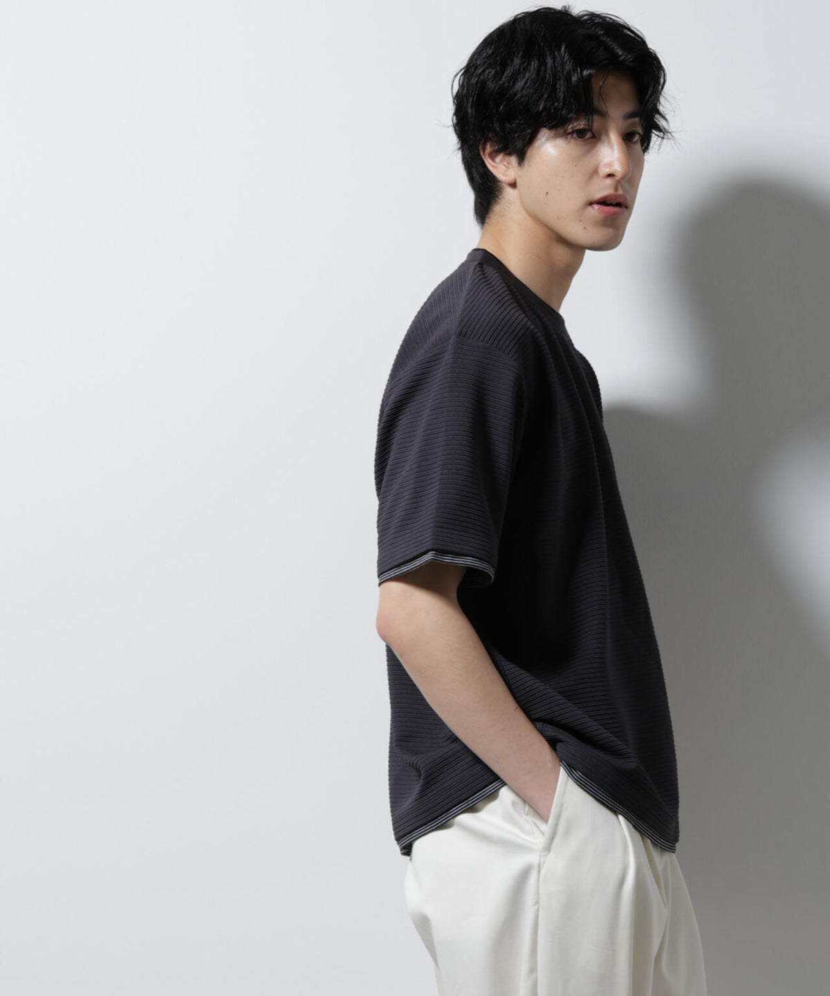 ガーターフェイクレイヤードTシャツ 半袖