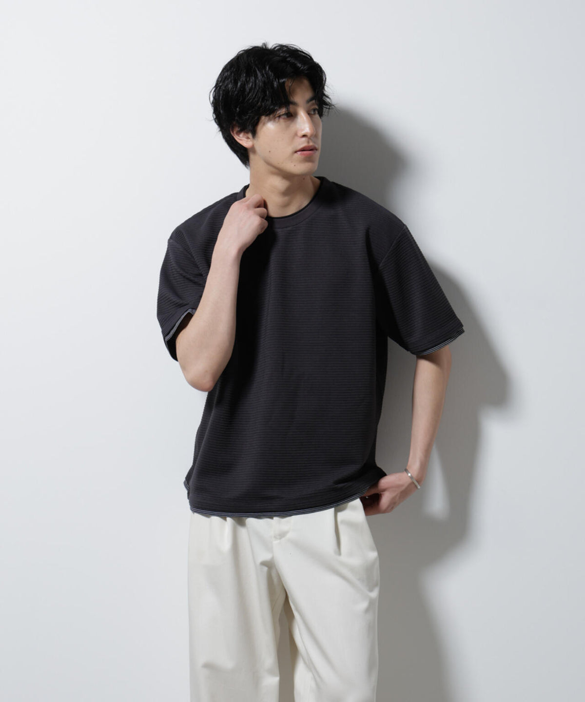 ガーターフェイクレイヤードTシャツ 半袖