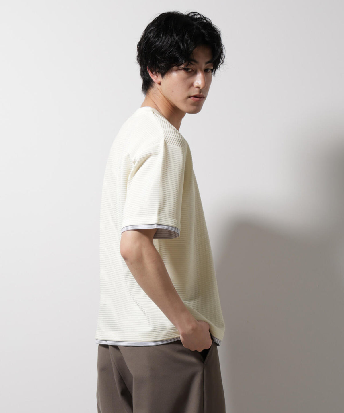 ガーターフェイクレイヤードTシャツ 半袖