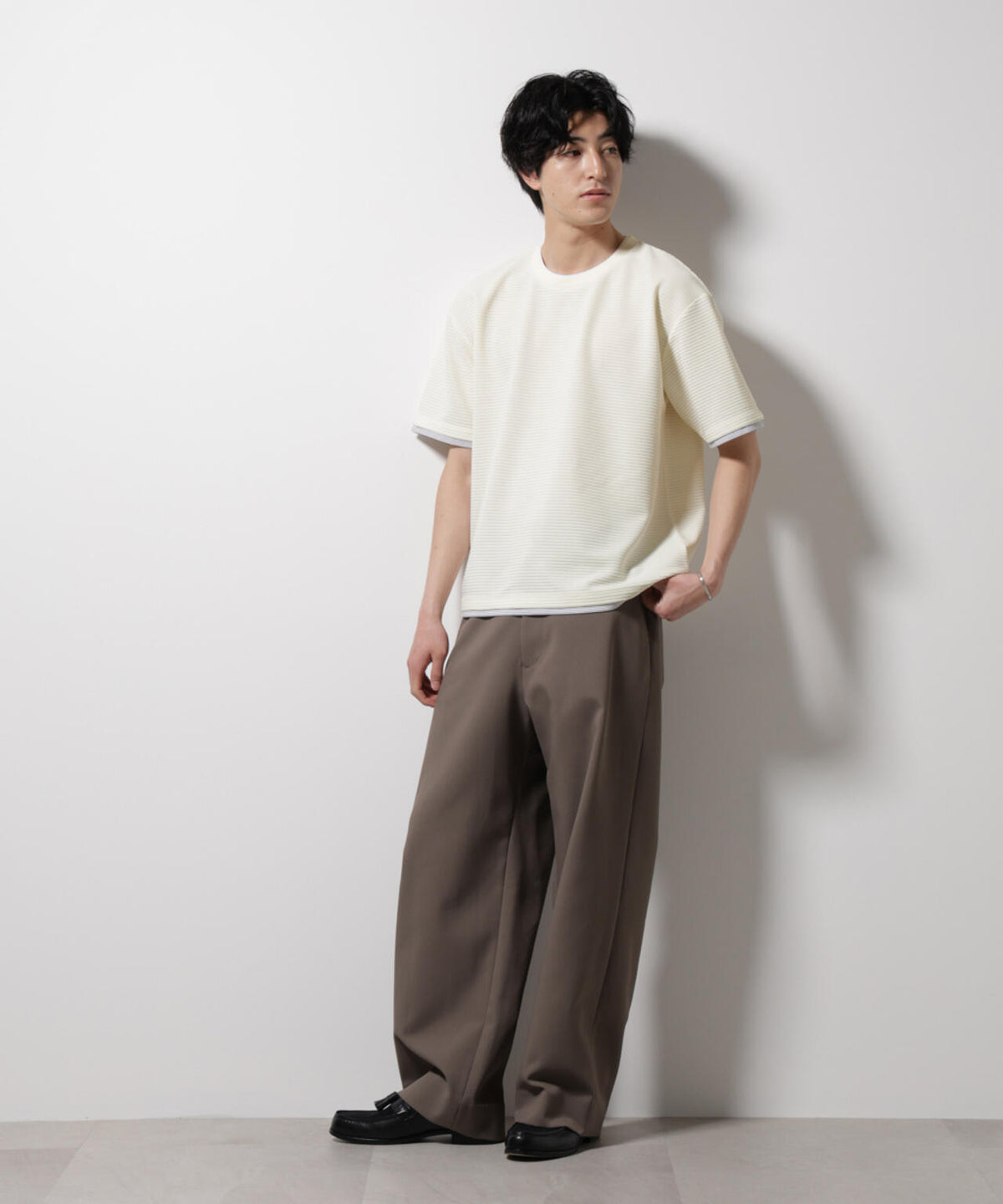 ガーターフェイクレイヤードTシャツ 半袖