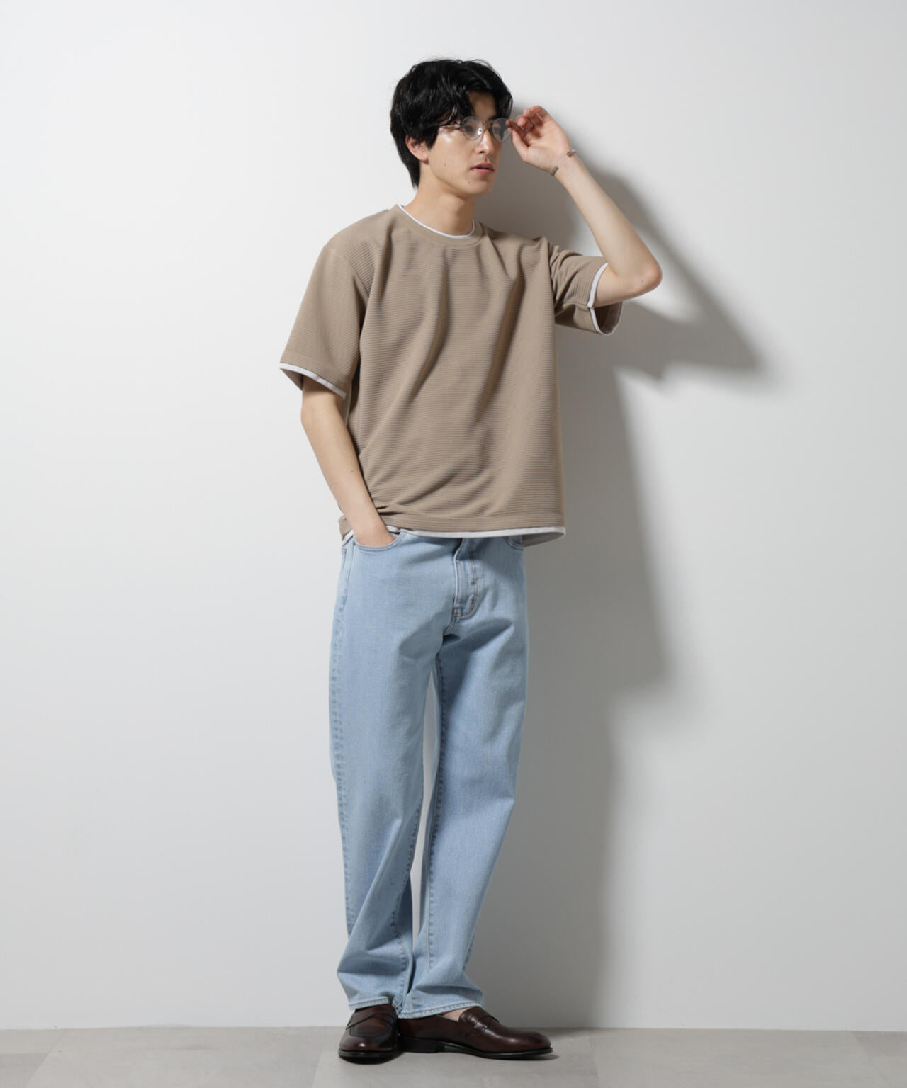 ガーターフェイクレイヤードTシャツ 半袖