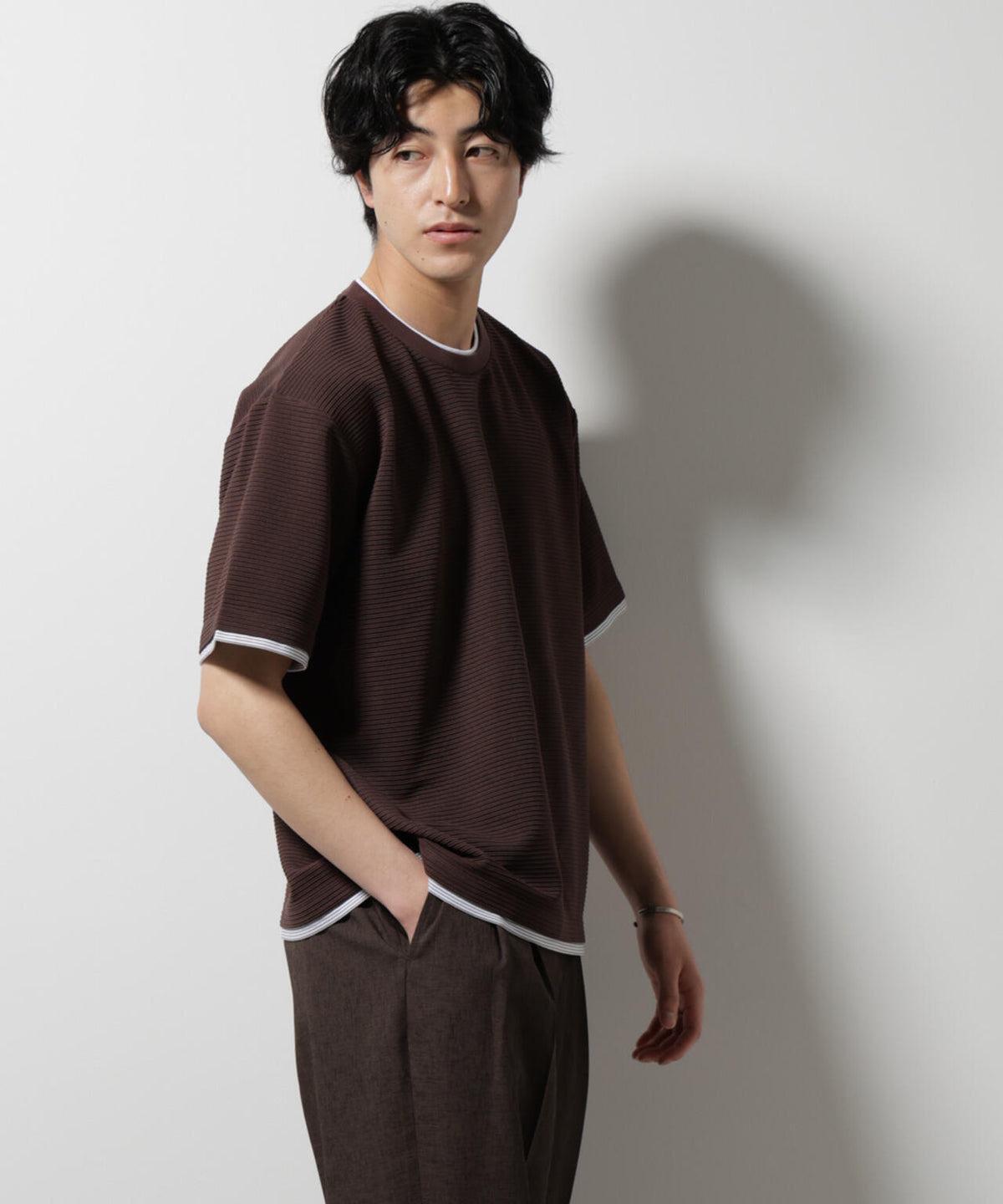 ガーターフェイクレイヤードTシャツ 半袖
