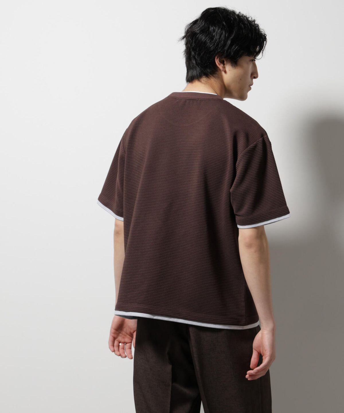 ガーターフェイクレイヤードTシャツ 半袖