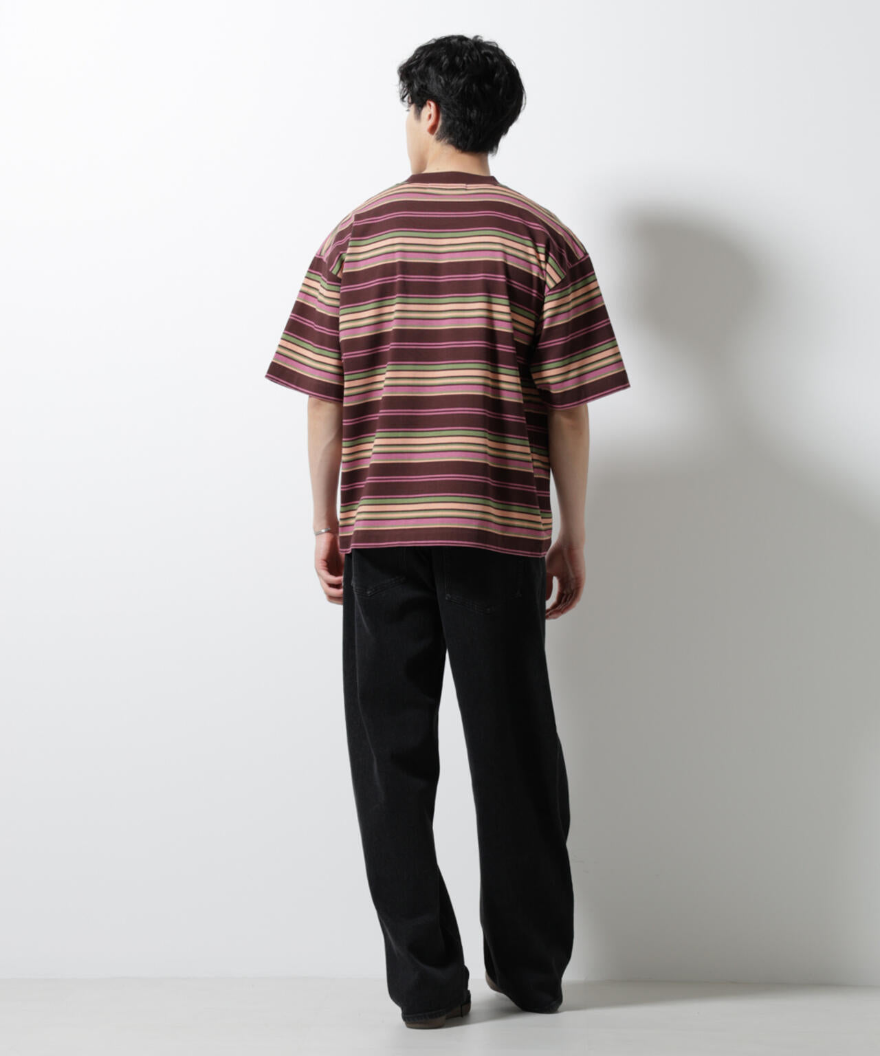 マルチボーダーリラックスTシャツ 半袖