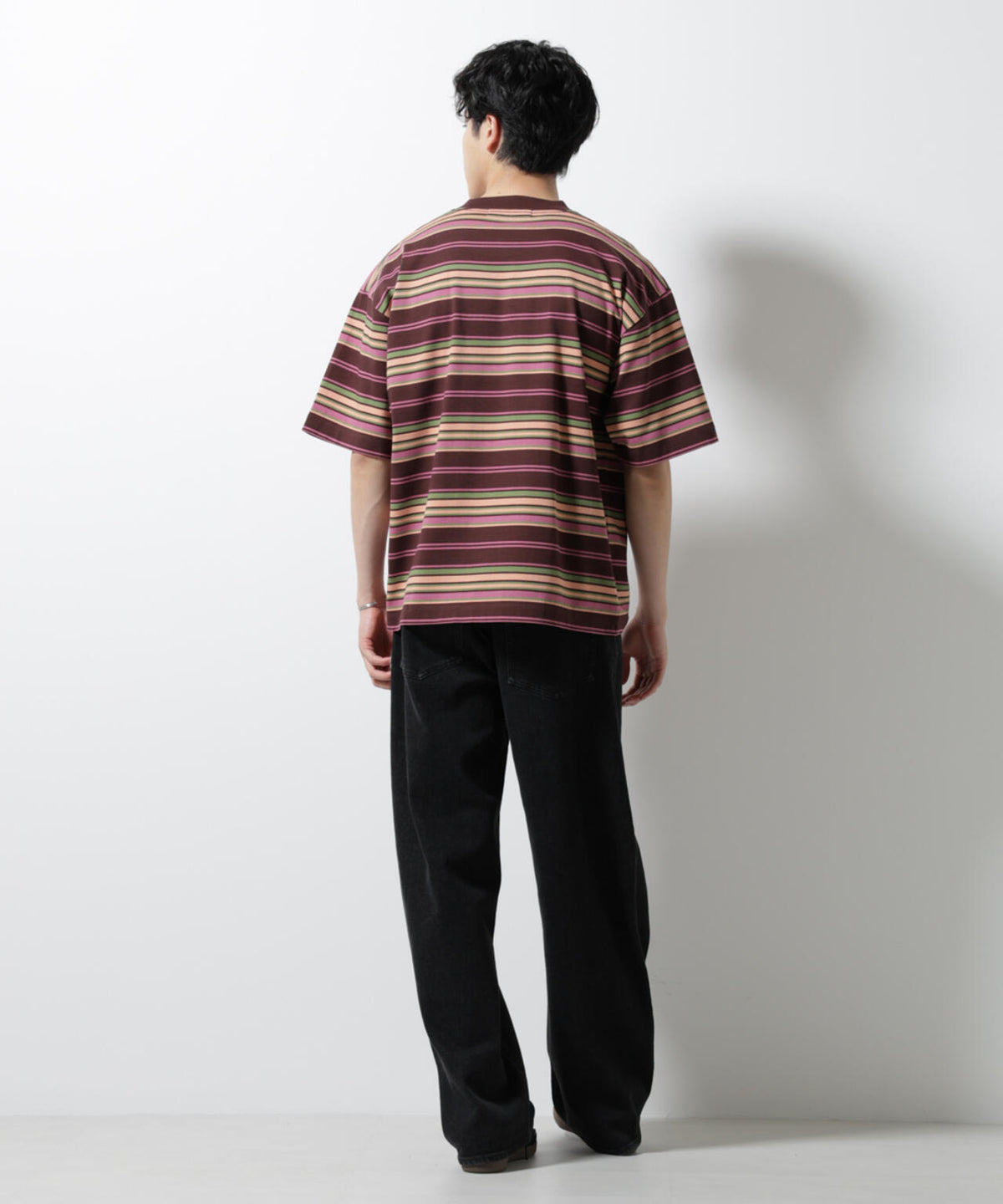 マルチボーダーリラックスTシャツ 半袖