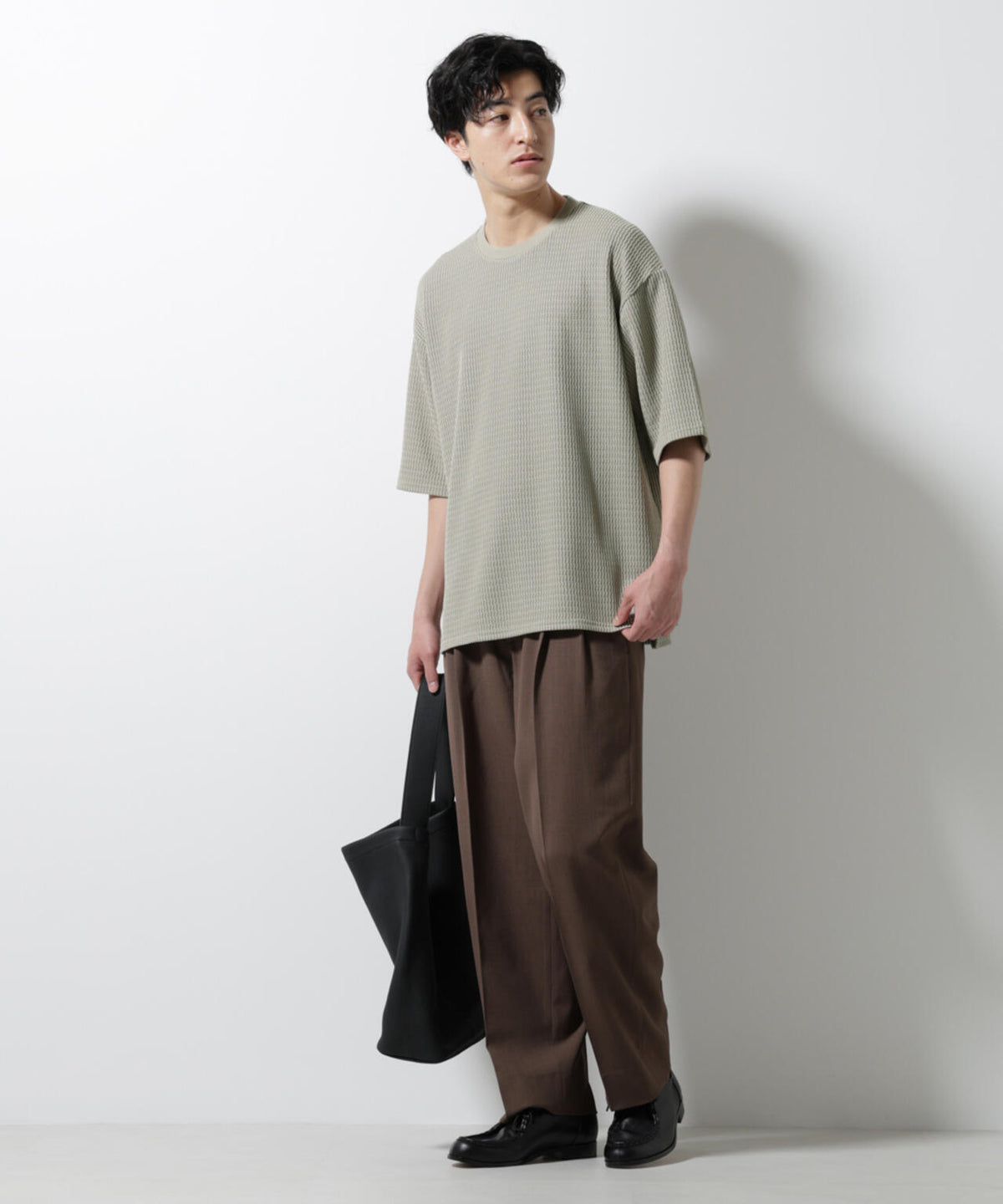 ジャガードニットソーTシャツ 半袖(セットアップ可)