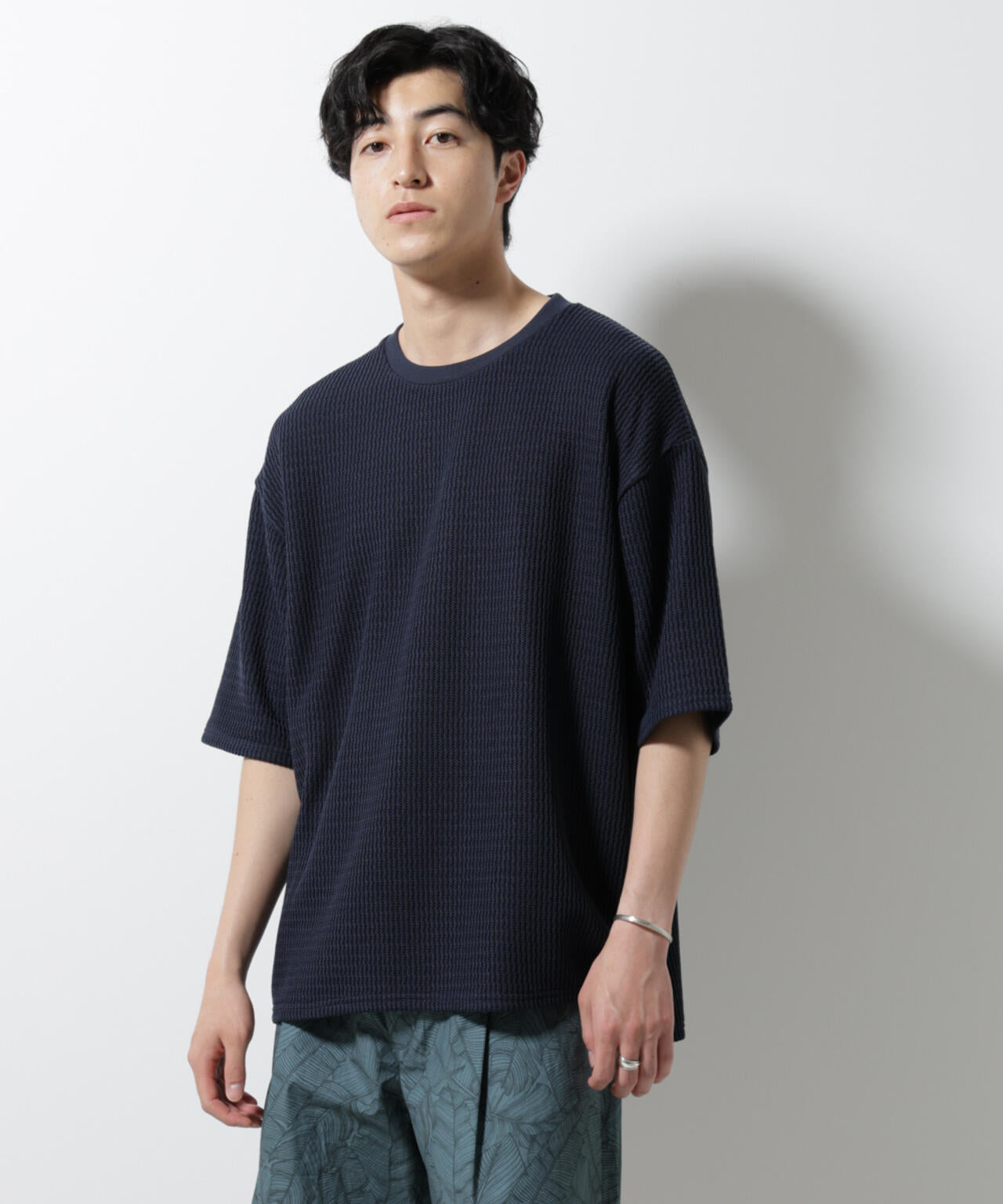 ジャガードニットソーTシャツ 半袖(セットアップ可)