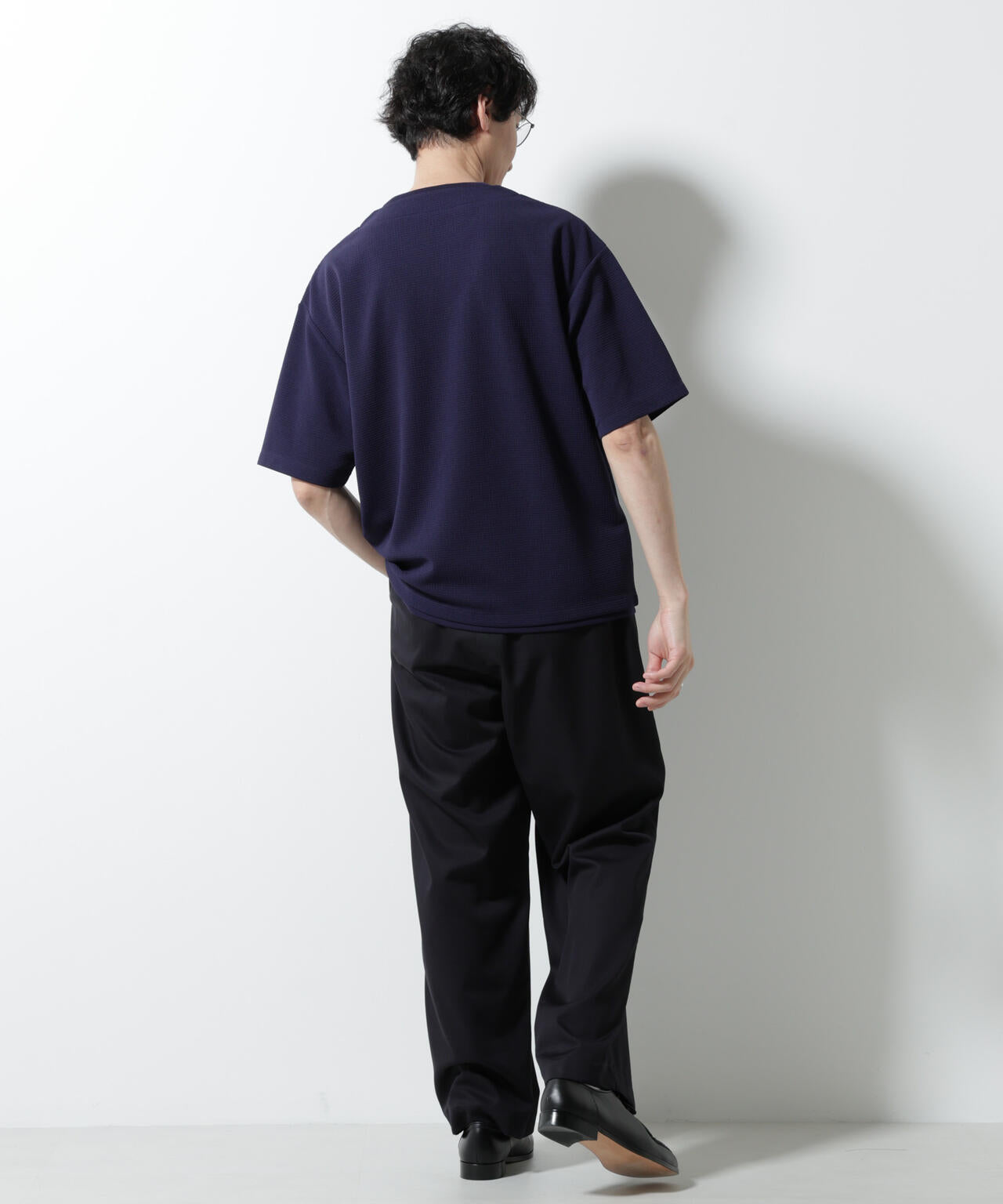 フェイクレイヤードキーネックTシャツ 半袖