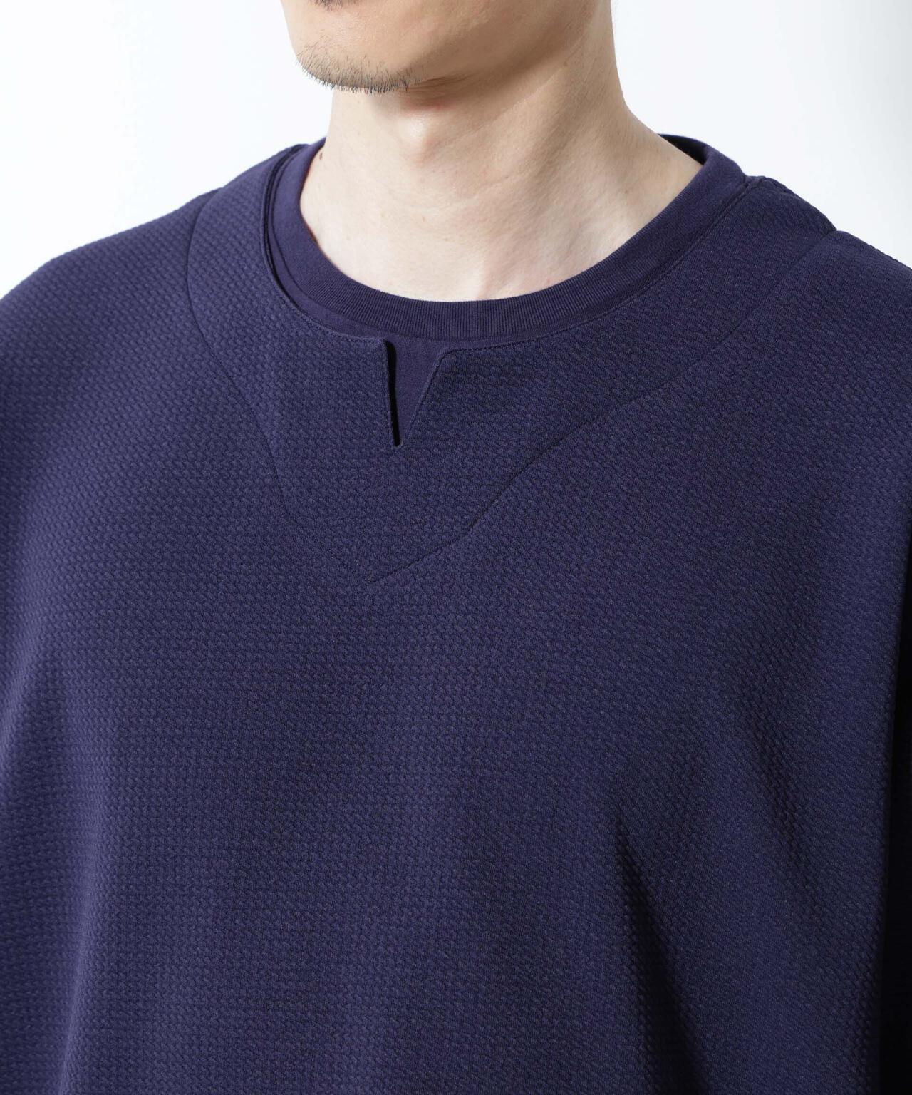 フェイクレイヤードキーネックTシャツ 半袖