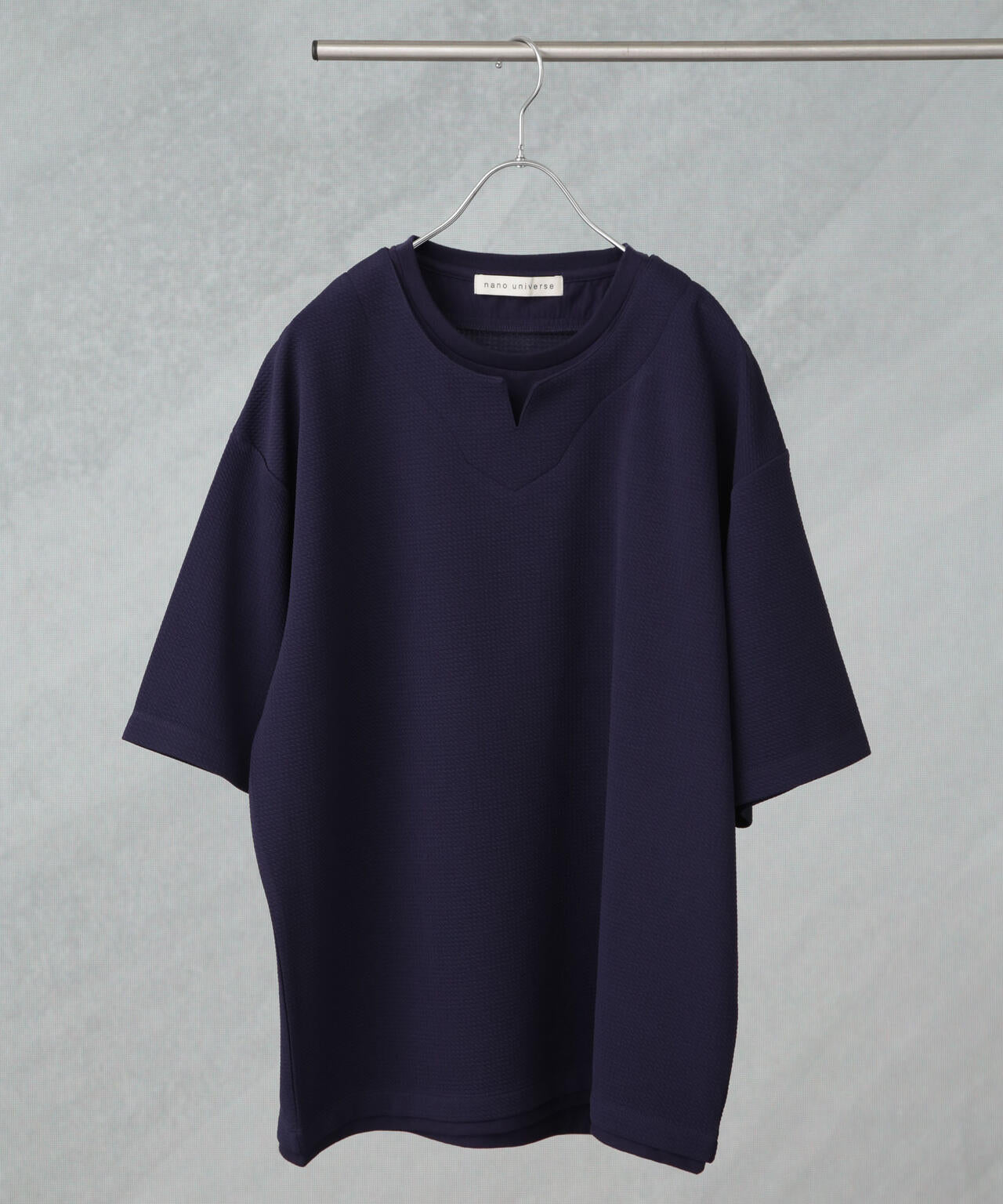 フェイクレイヤードキーネックTシャツ 半袖