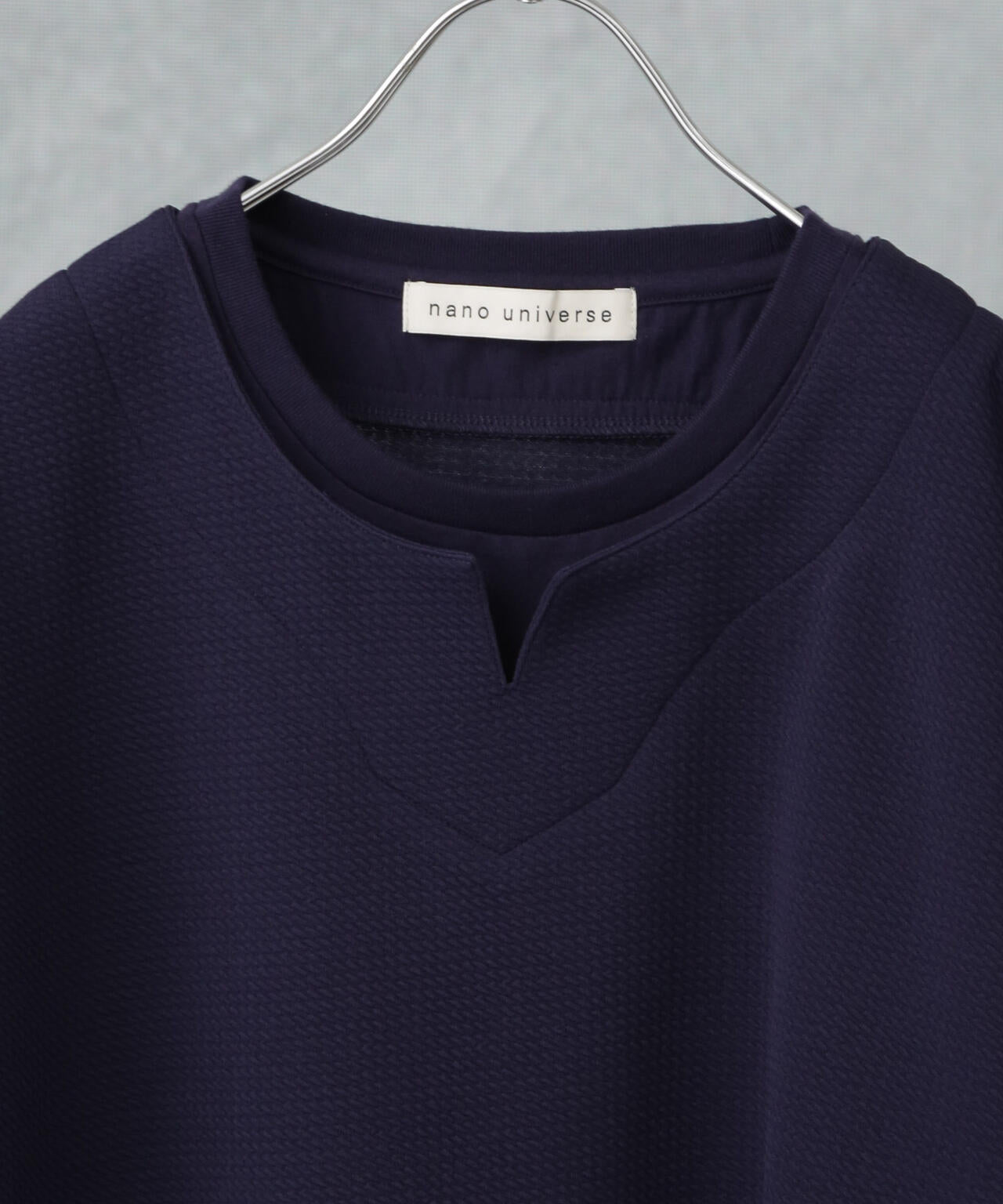 フェイクレイヤードキーネックTシャツ 半袖