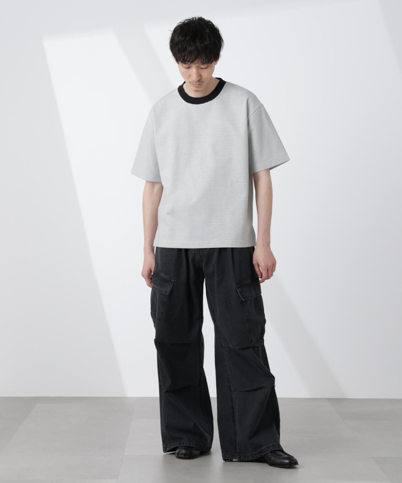 ビッグポケットデニムワイドカーゴパンツ