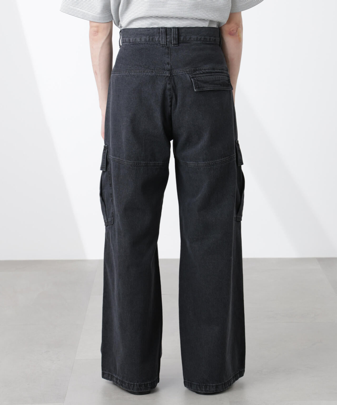 ビッグポケットデニムワイドカーゴパンツ