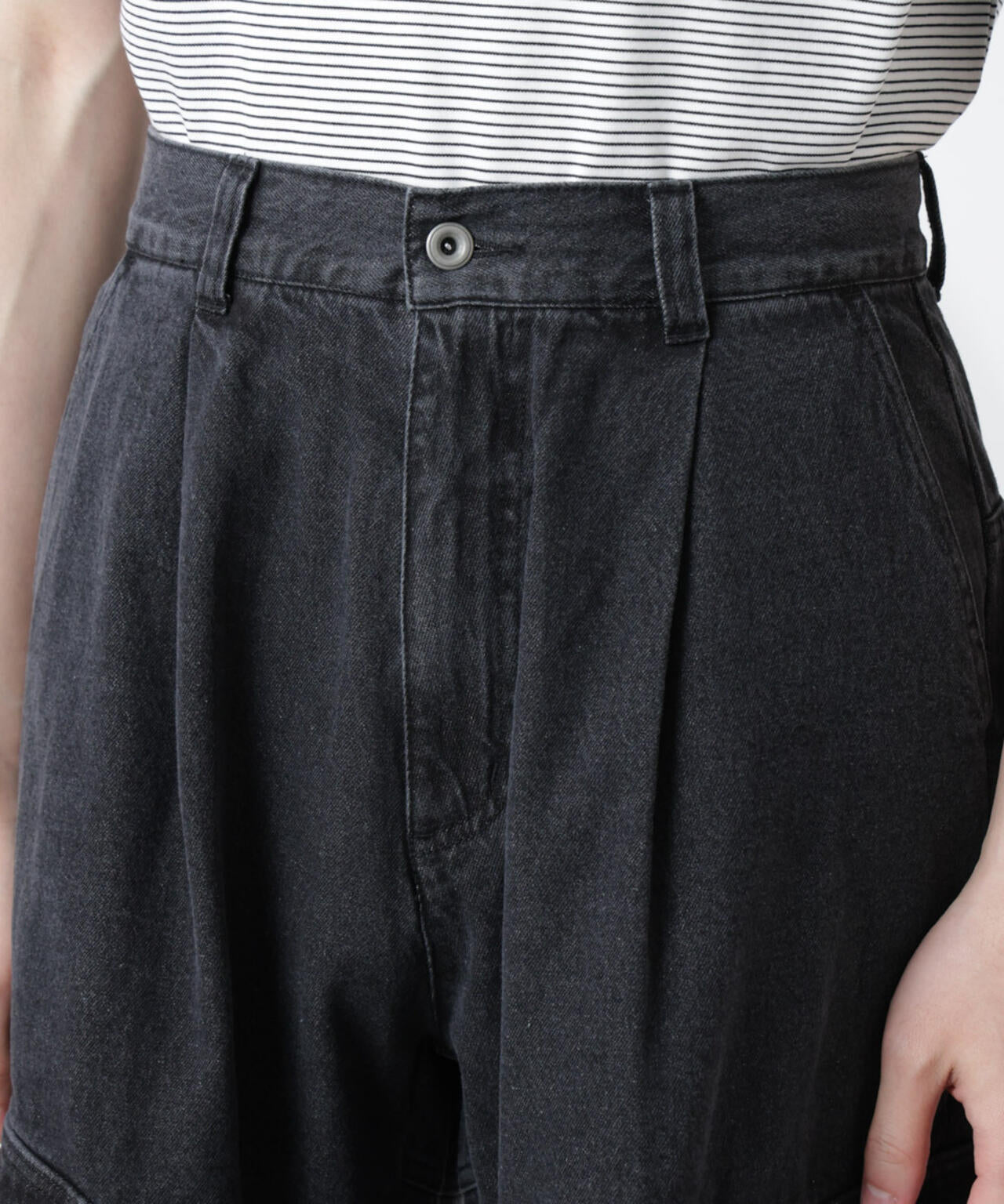 ビッグポケットデニムワイドカーゴパンツ