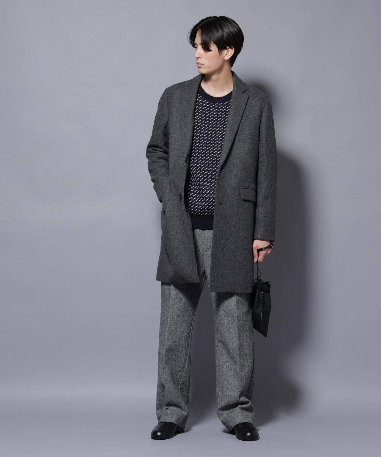 ウール/Nメルトンチェスターコート