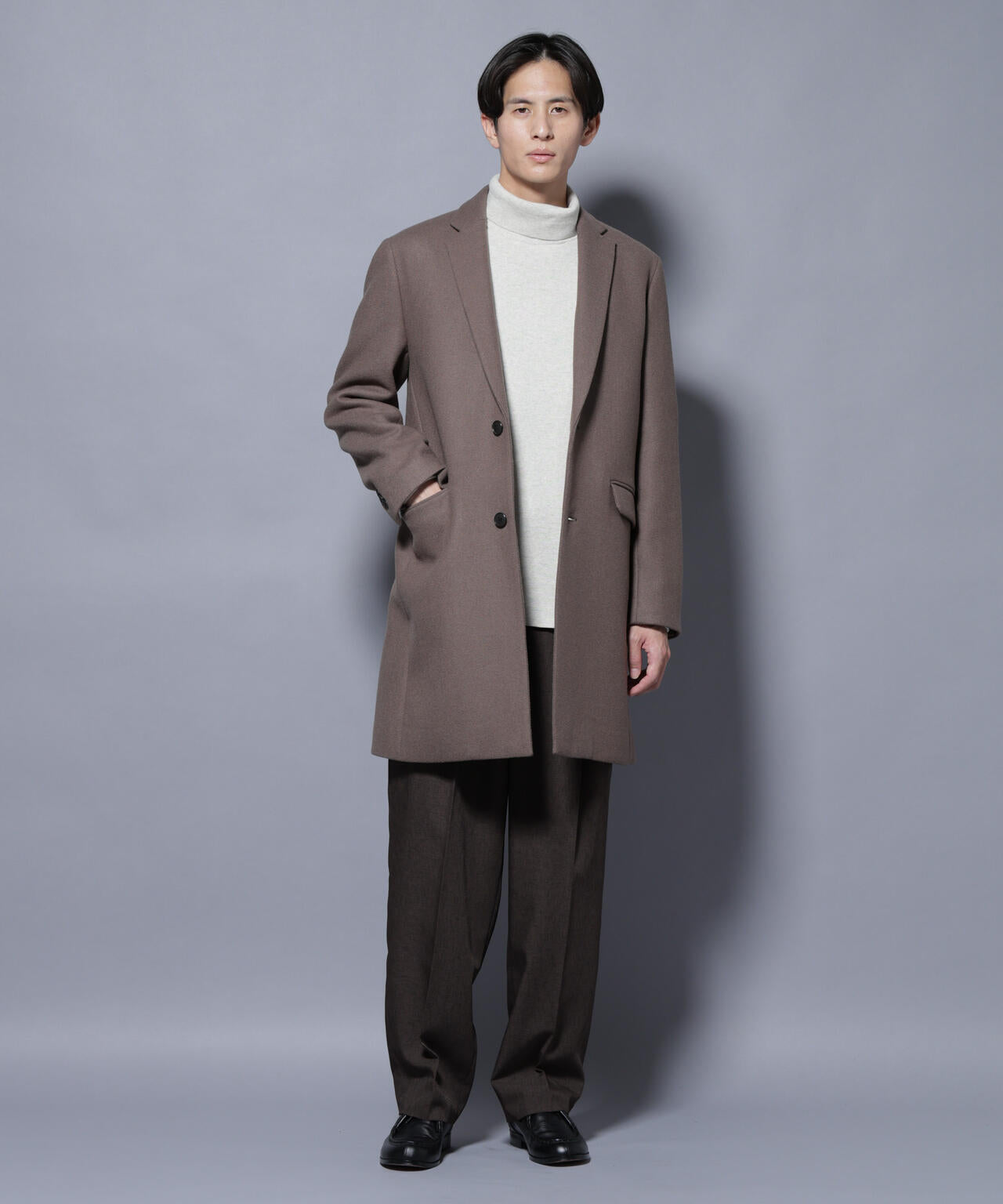 ウール/Nメルトンチェスターコート