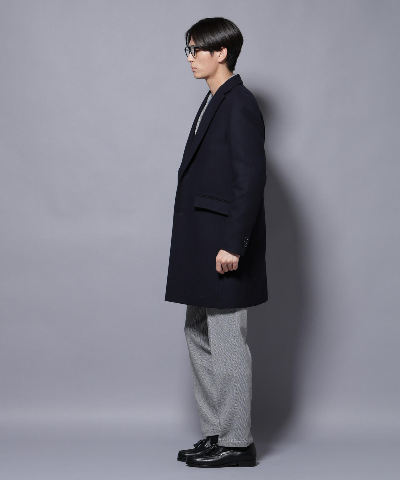 ウール/Nメルトンチェスターコート