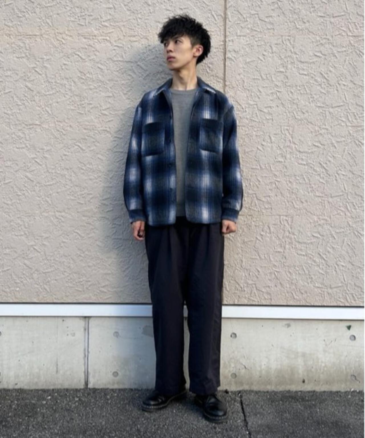 テックメルトンチェックシャツブルゾン
