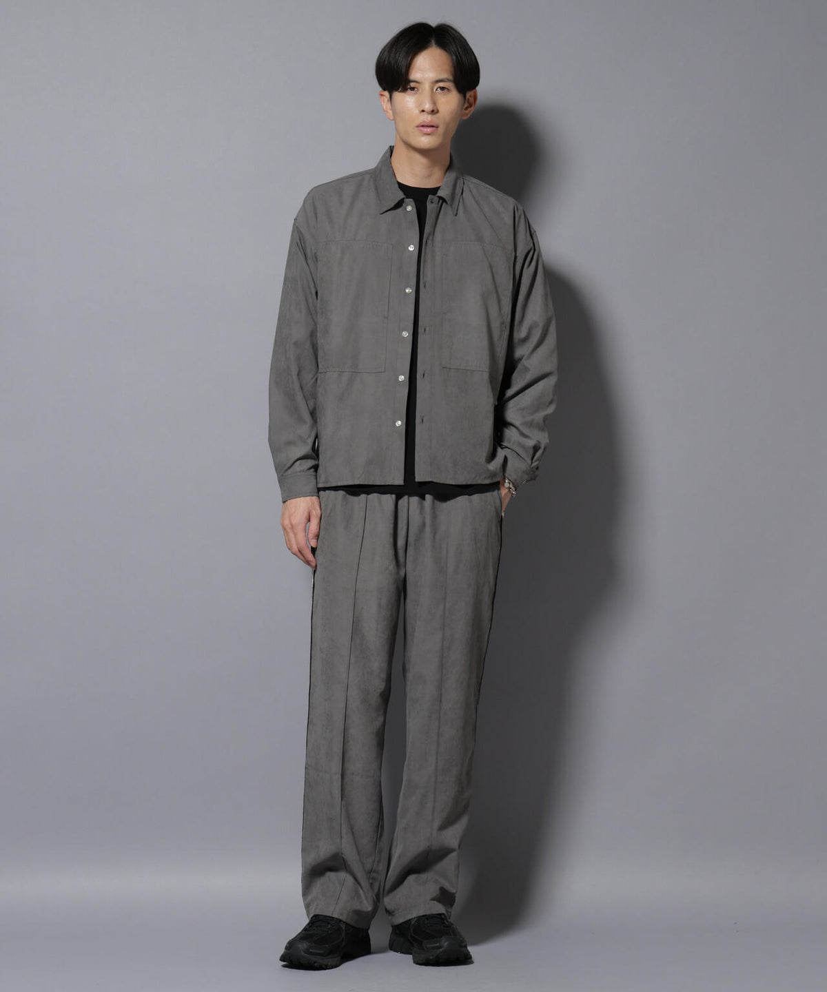 NORMANBROS別注ワイドポケット ピーチ起毛シャツ(セットアップ可)