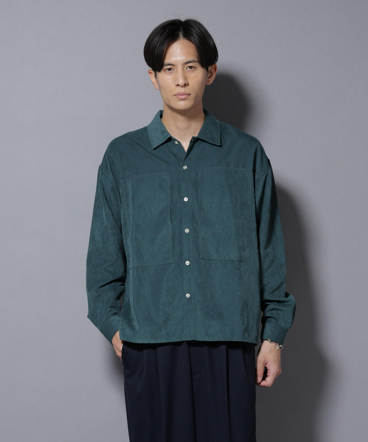 NORMANBROS別注ワイドポケット ピーチ起毛シャツ(セットアップ可)