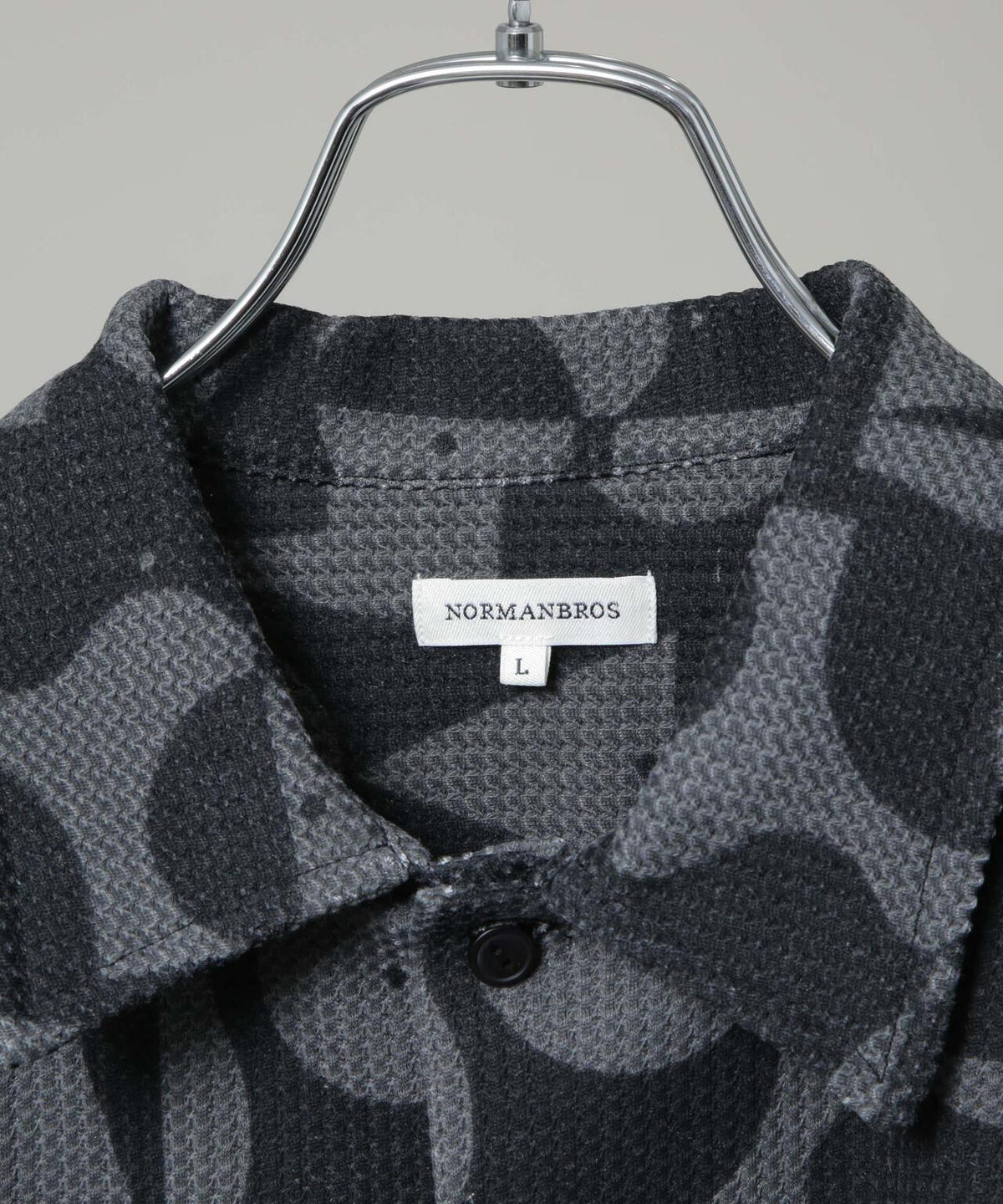 NORMANBROS別注 プリントワッフルシャツ 長袖