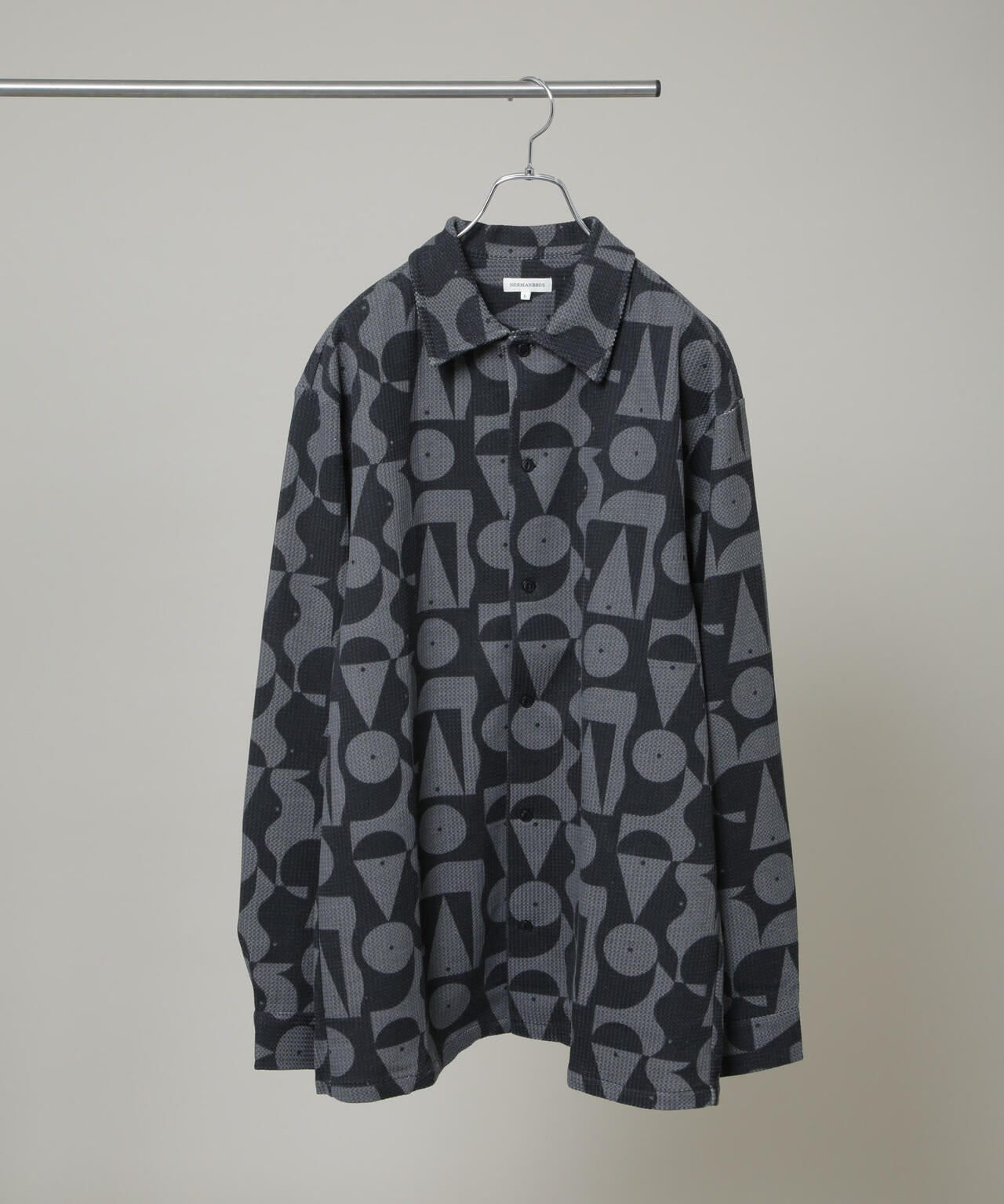 NORMANBROS別注 プリントワッフルシャツ 長袖
