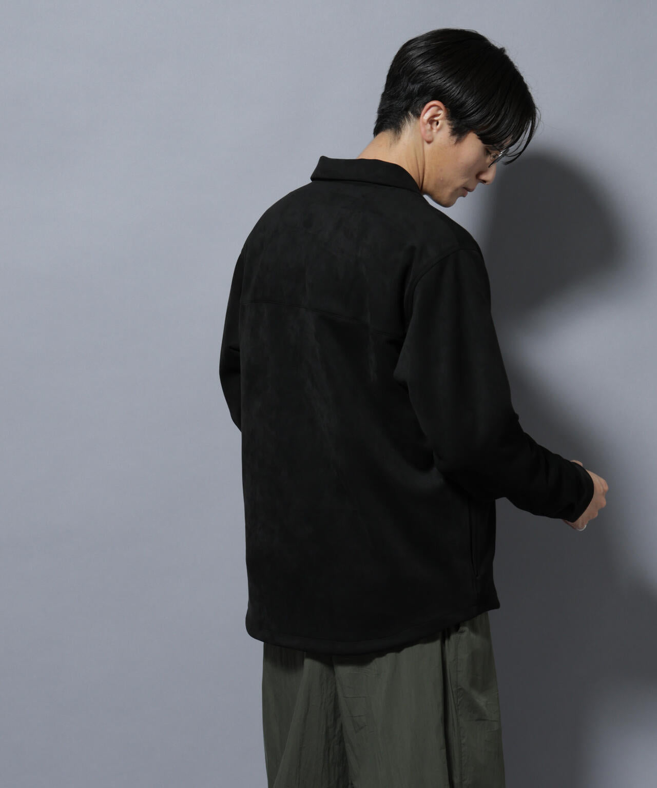 フェイクスエードシャツ 長袖