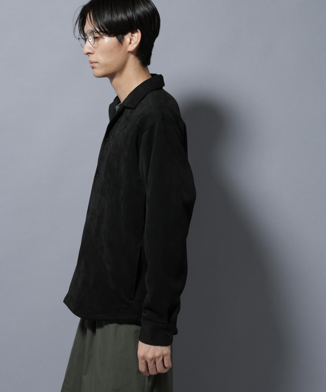 フェイクスエードシャツ 長袖