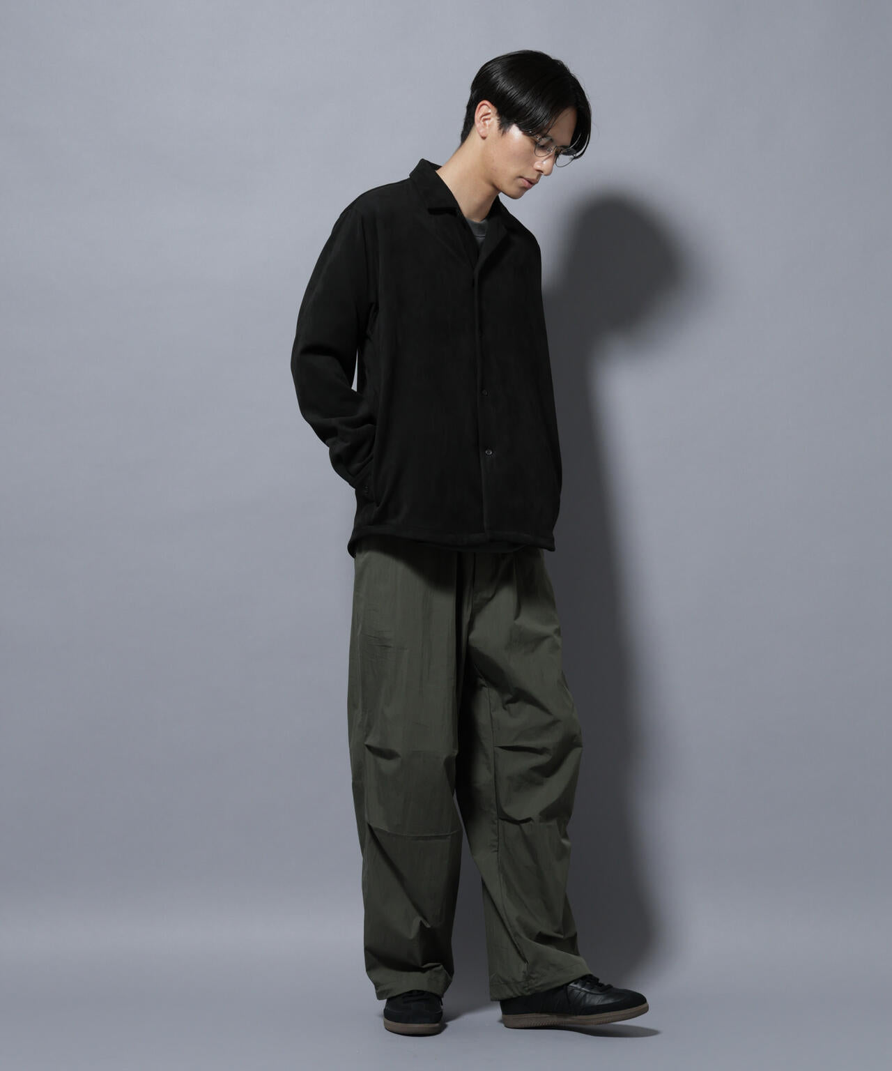 フェイクスエードシャツ 長袖