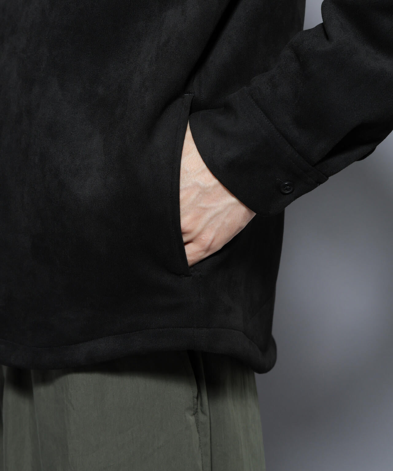 フェイクスエードシャツ 長袖