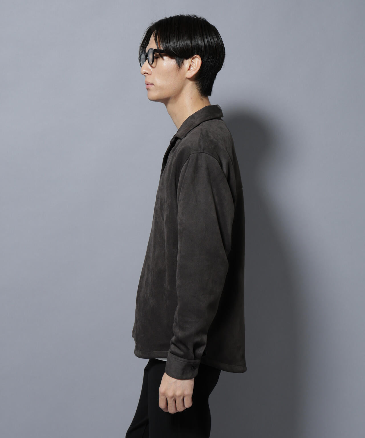フェイクスエードシャツ 長袖