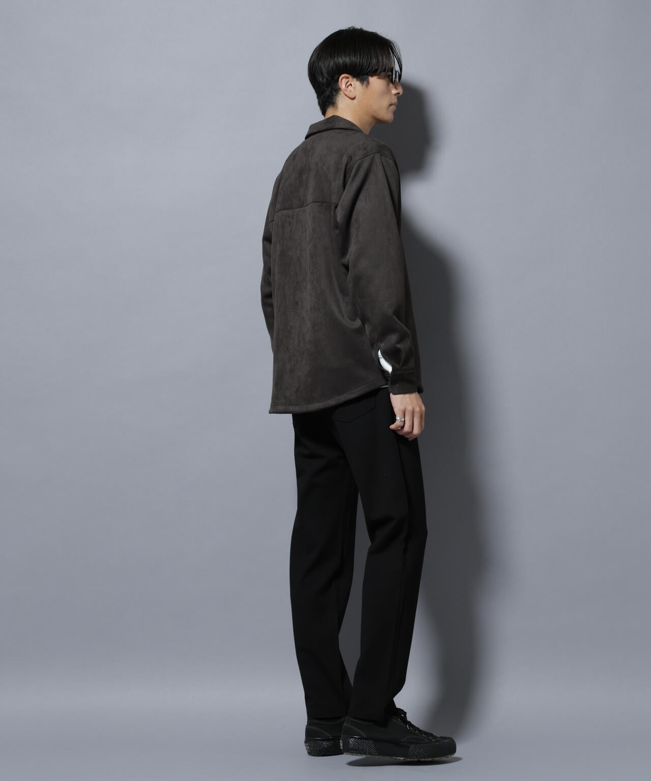 フェイクスエードシャツ 長袖