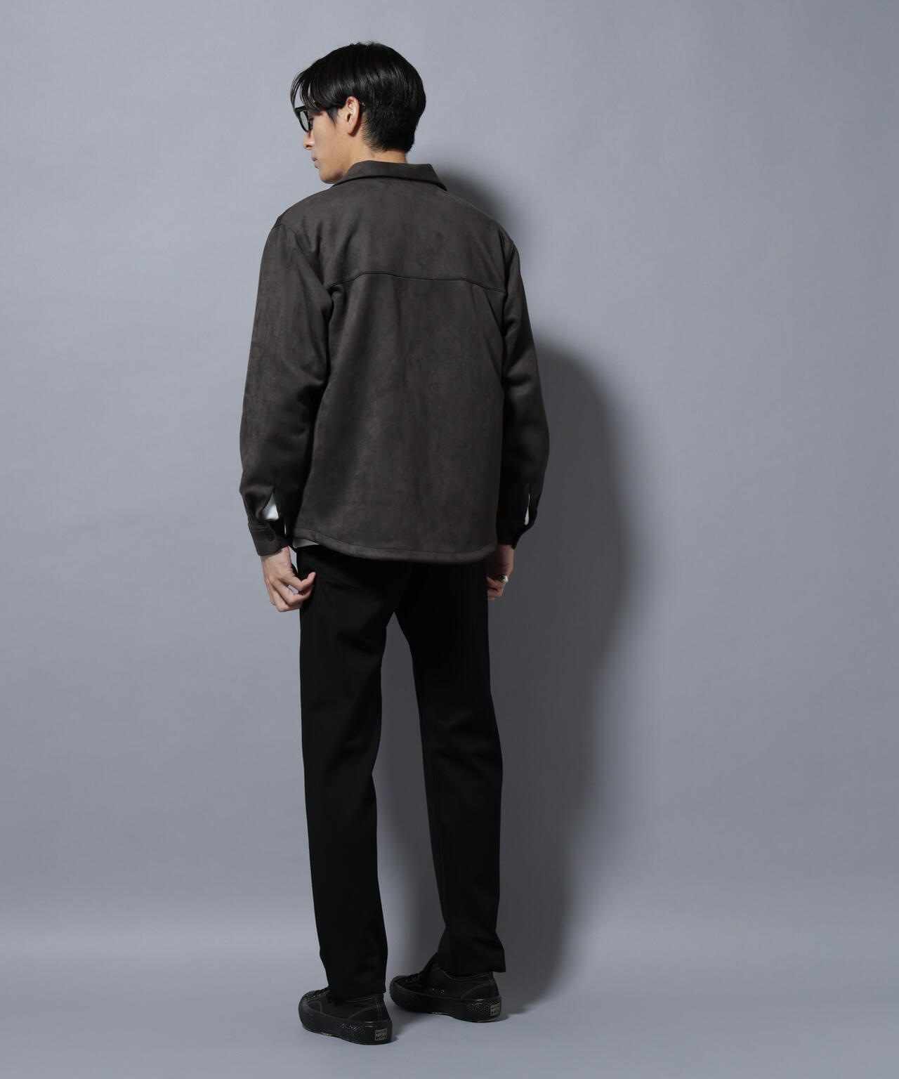 フェイクスエードシャツ 長袖