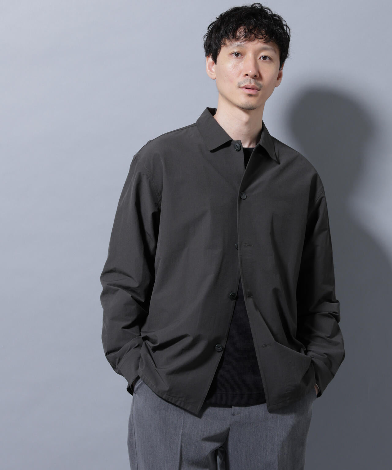 ストレッチワイドシャツブルゾン(セットアップ可)