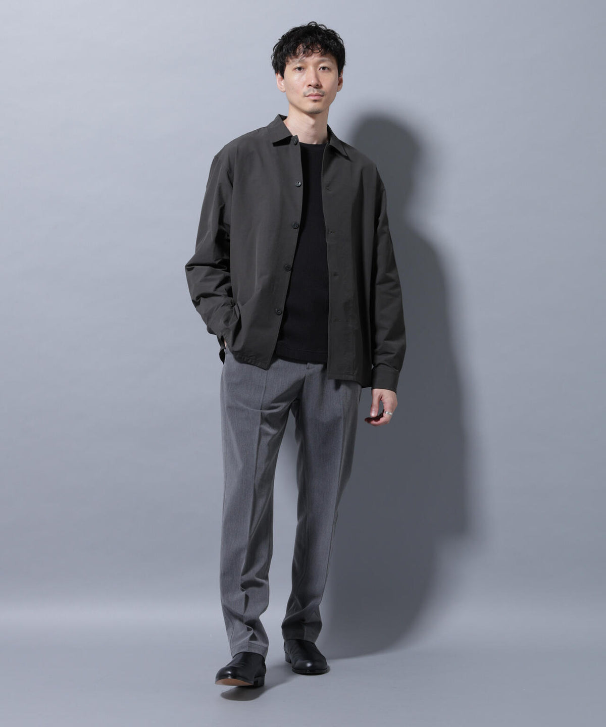 ストレッチワイドシャツブルゾン(セットアップ可)