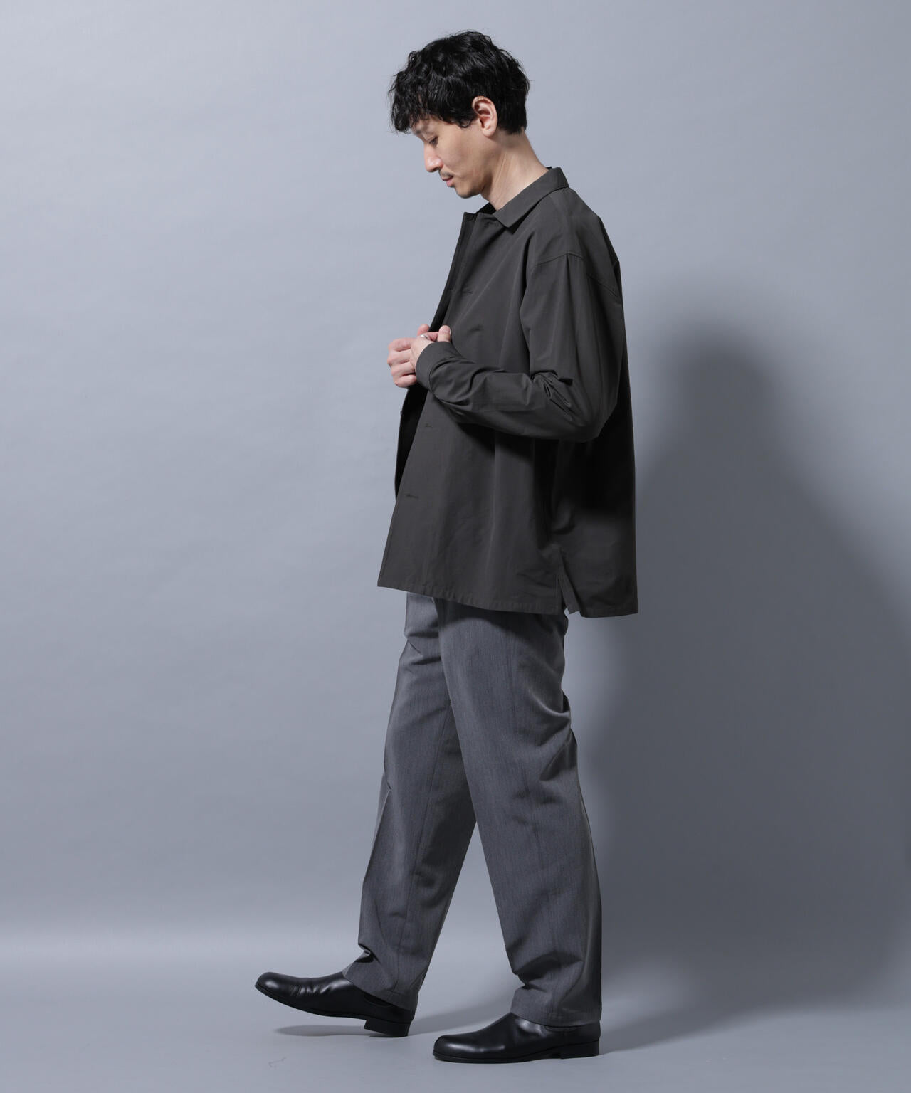 ストレッチワイドシャツブルゾン(セットアップ可)