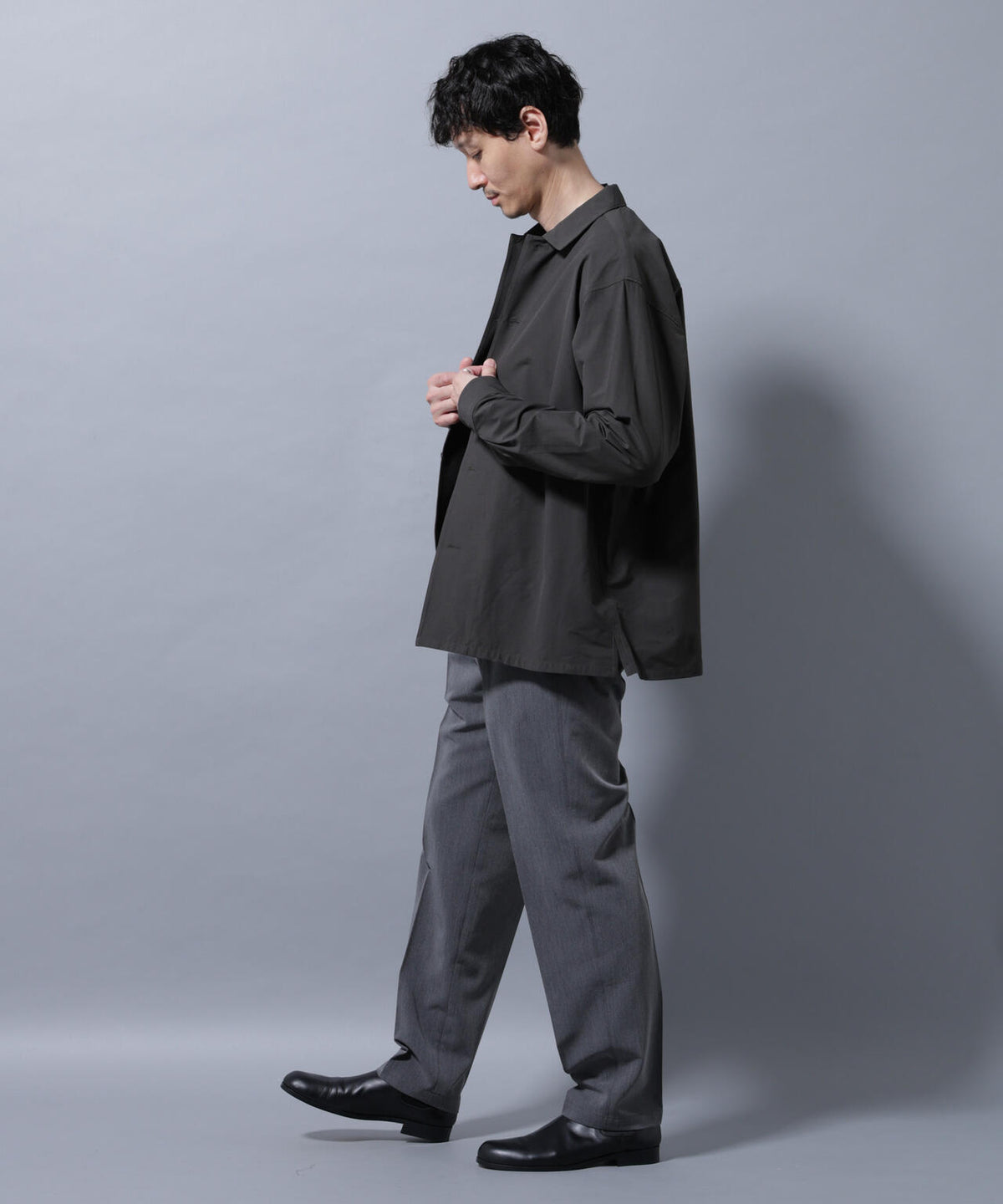 ストレッチワイドシャツブルゾン(セットアップ可)