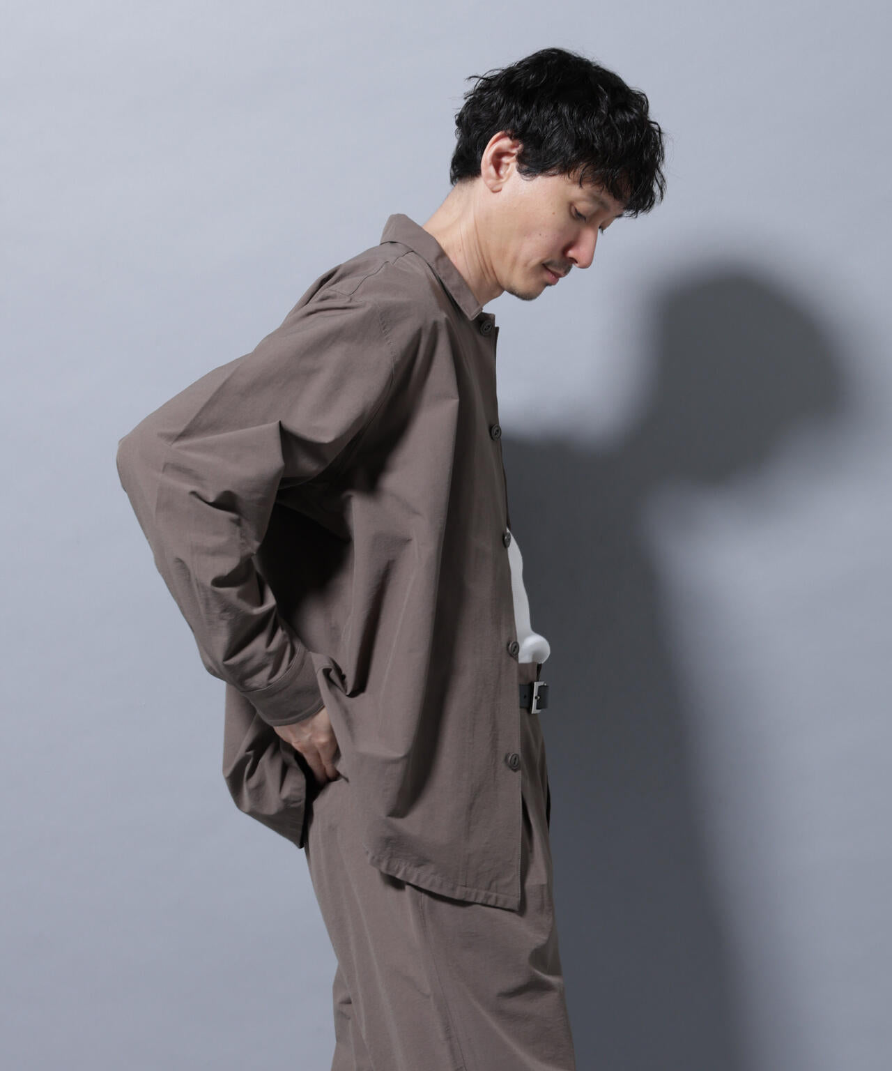 ストレッチワイドシャツブルゾン(セットアップ可)