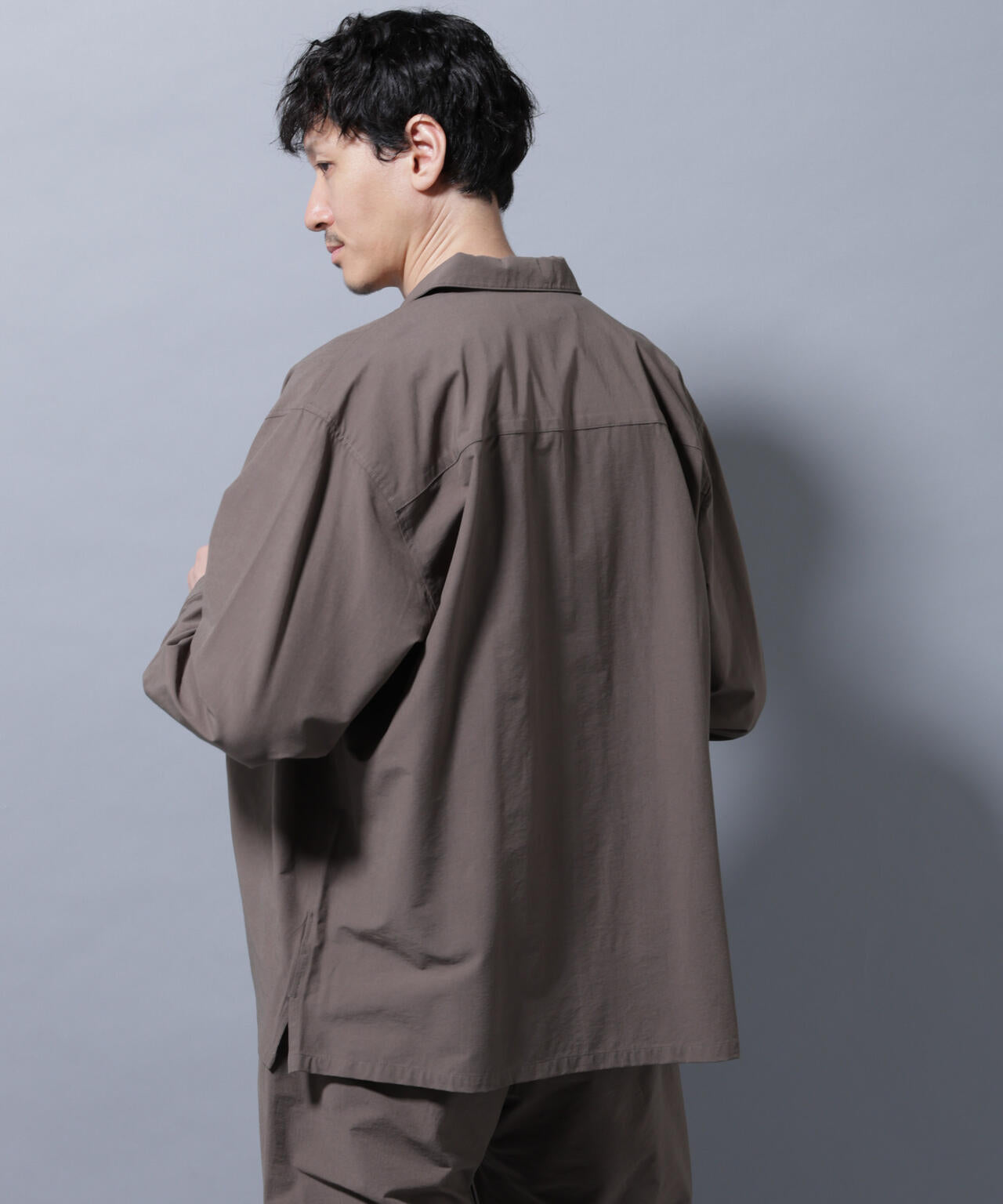 ストレッチワイドシャツブルゾン(セットアップ可)